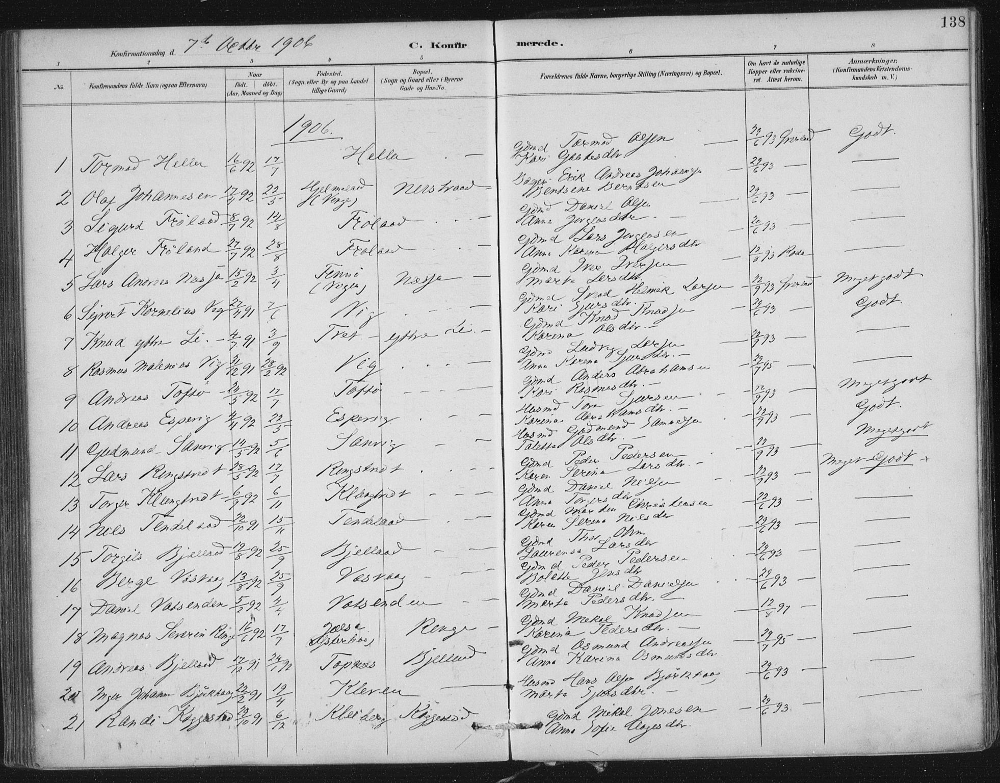 Nedstrand sokneprestkontor, SAST/A-101841/01/IV: Ministerialbok nr. A 12, 1887-1915, s. 138