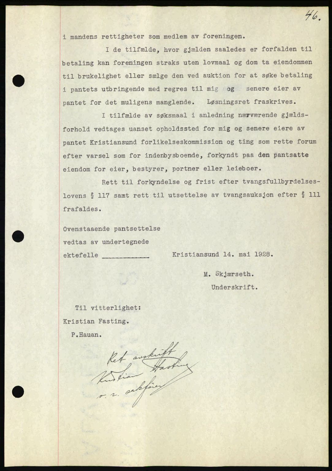 Kristiansund byfogd, AV/SAT-A-4587/A/27: Pantebok nr. 22, 1928-1929, Tingl.dato: 19.06.1928