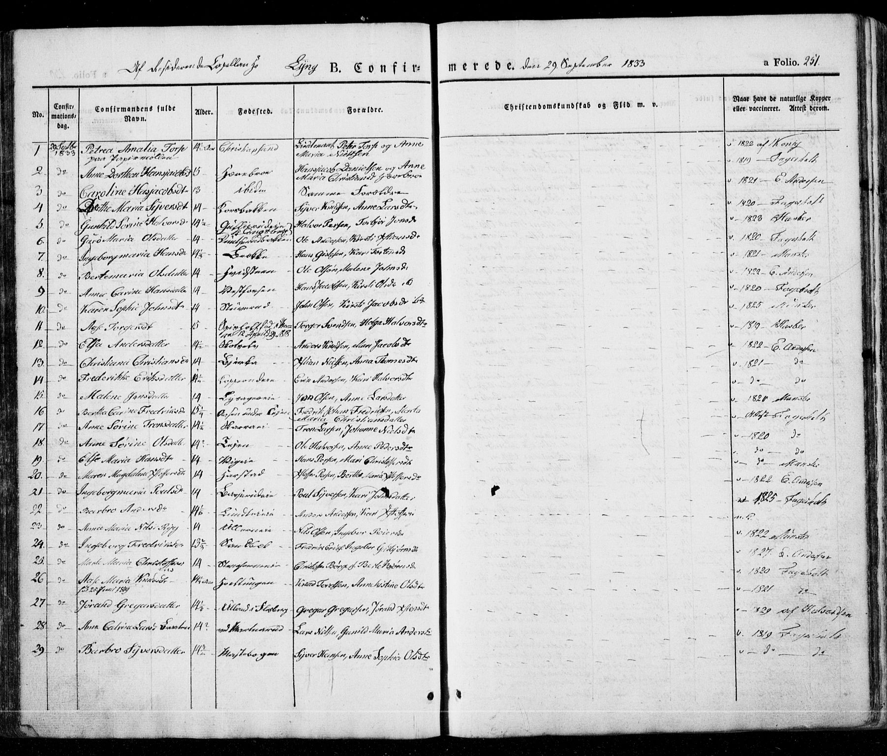 Eiker kirkebøker, AV/SAKO-A-4/G/Ga/L0002: Klokkerbok nr. I 2, 1832-1856, s. 251