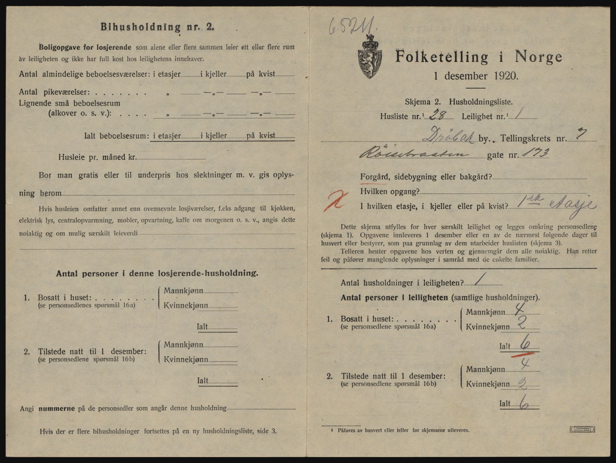 SAO, Folketelling 1920 for 0203 Drøbak kjøpstad, 1920, s. 1793