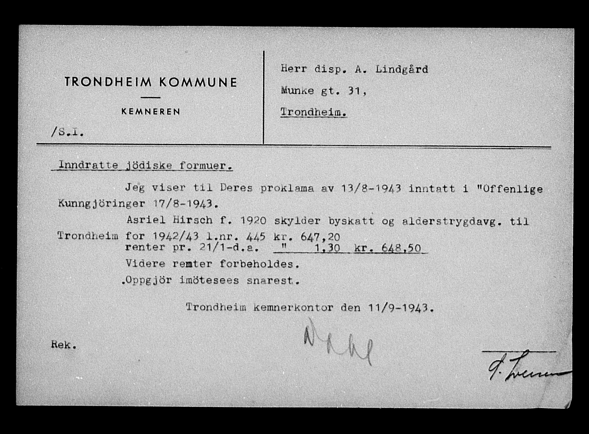 Justisdepartementet, Tilbakeføringskontoret for inndratte formuer, AV/RA-S-1564/H/Hc/Hca/L0896: --, 1945-1947, s. 199