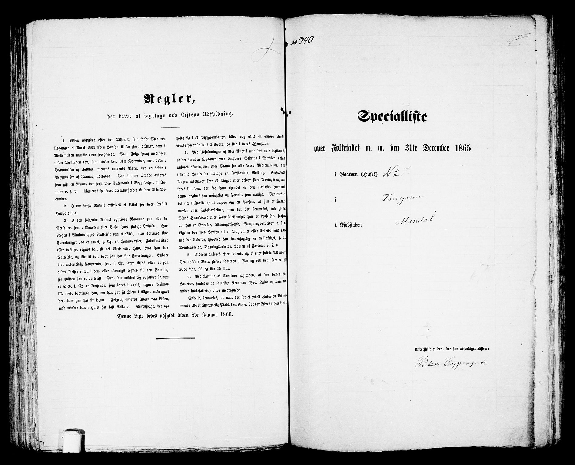 RA, Folketelling 1865 for 1002B Mandal prestegjeld, Mandal ladested, 1865, s. 687