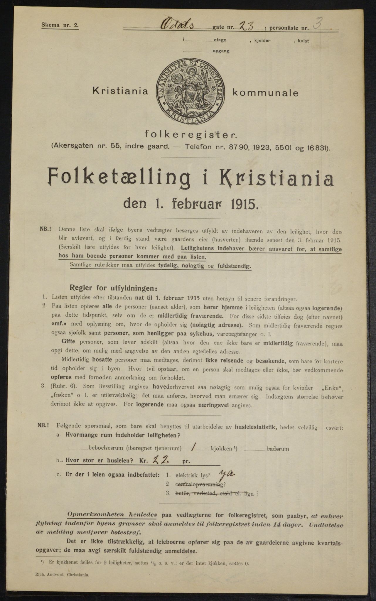 OBA, Kommunal folketelling 1.2.1915 for Kristiania, 1915, s. 73845