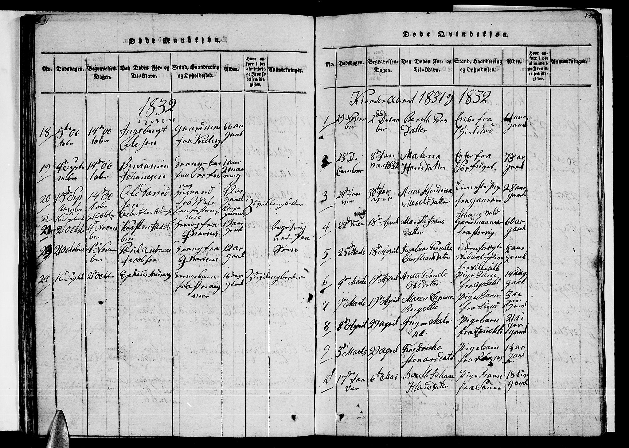 Ministerialprotokoller, klokkerbøker og fødselsregistre - Nordland, AV/SAT-A-1459/805/L0105: Klokkerbok nr. 805C01, 1820-1839, s. 241-242