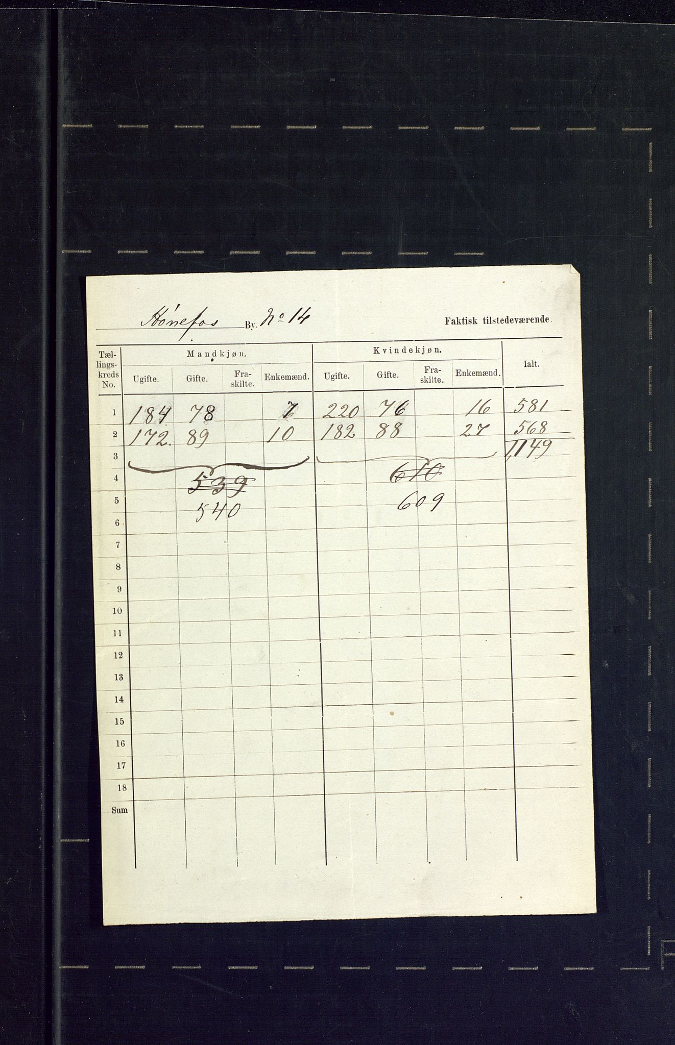 SAKO, Folketelling 1875 for 0601B Norderhov prestegjeld, Hønefoss kjøpstad, 1875, s. 10