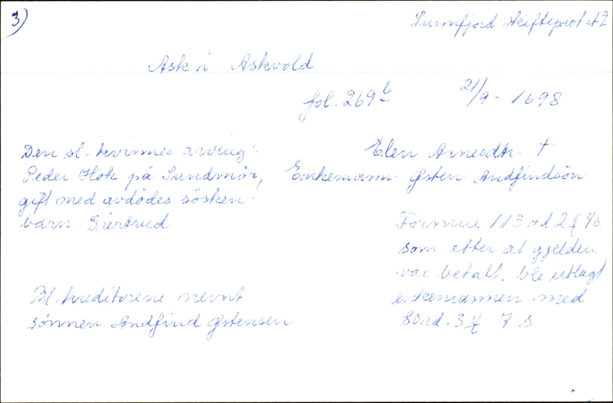 Skiftekort ved Statsarkivet i Bergen, SAB/SKIFTEKORT/003/L0002: Skifteprotokoll nr. 2, 1687-1708, s. 7