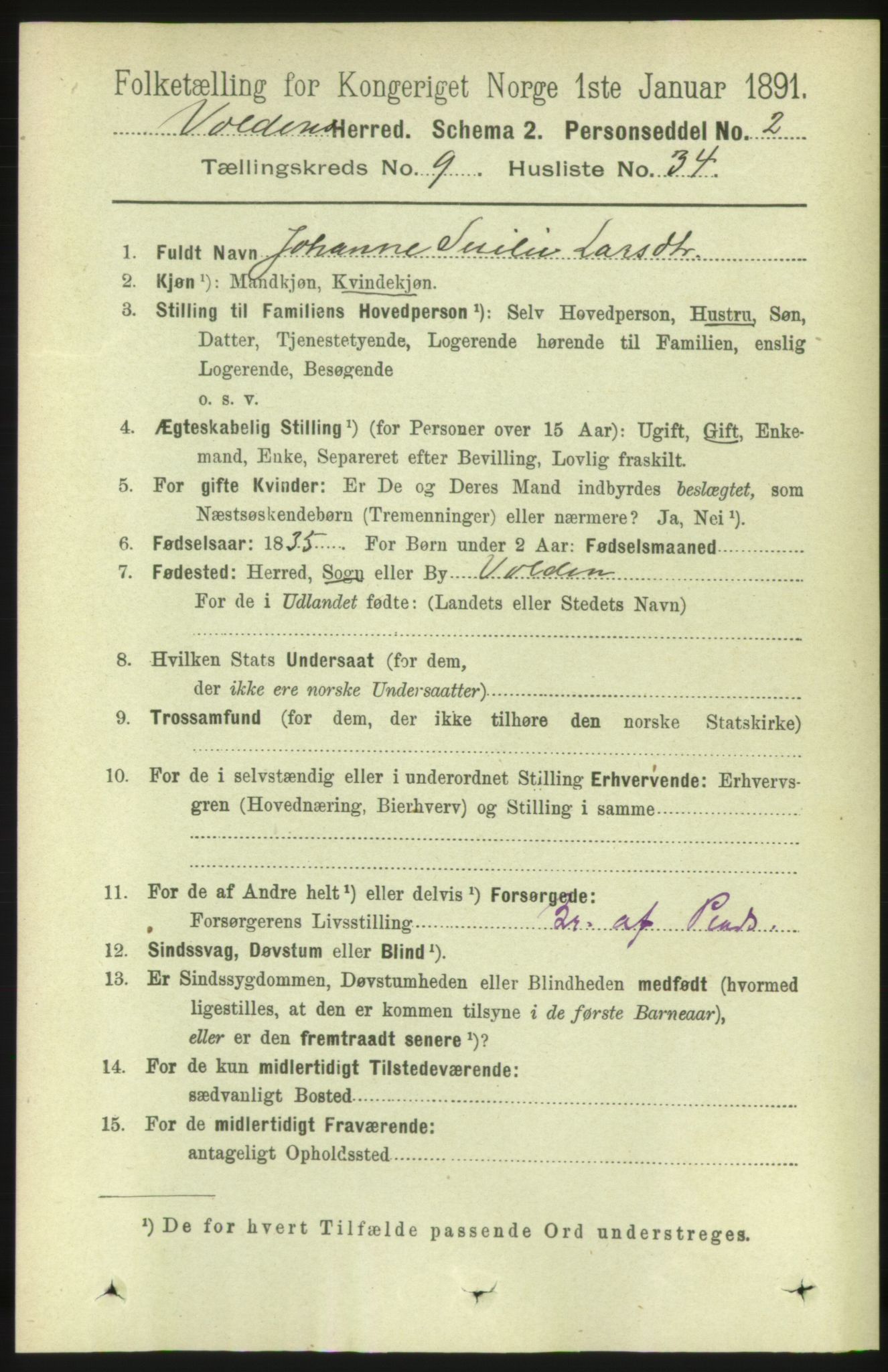 RA, Folketelling 1891 for 1519 Volda herred, 1891, s. 4467