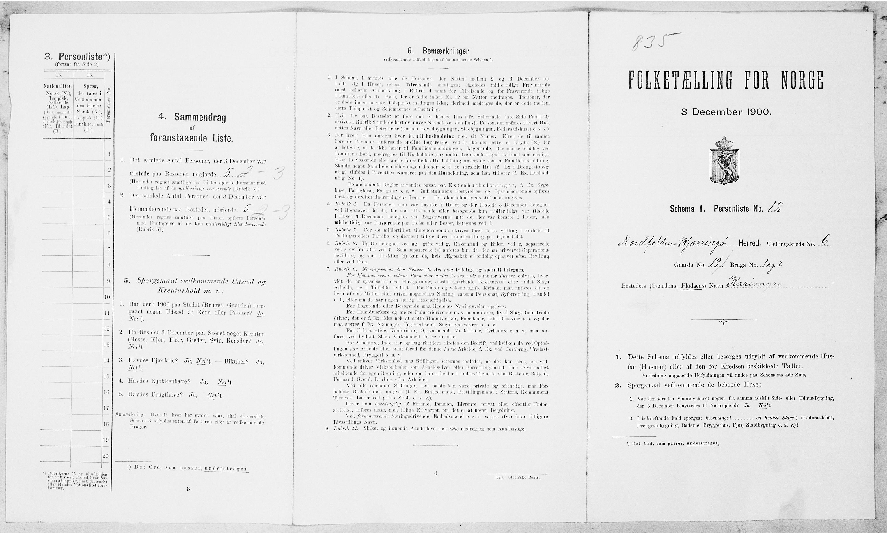 SAT, Folketelling 1900 for 1846 Nordfold-Kjerringøy herred, 1900, s. 592