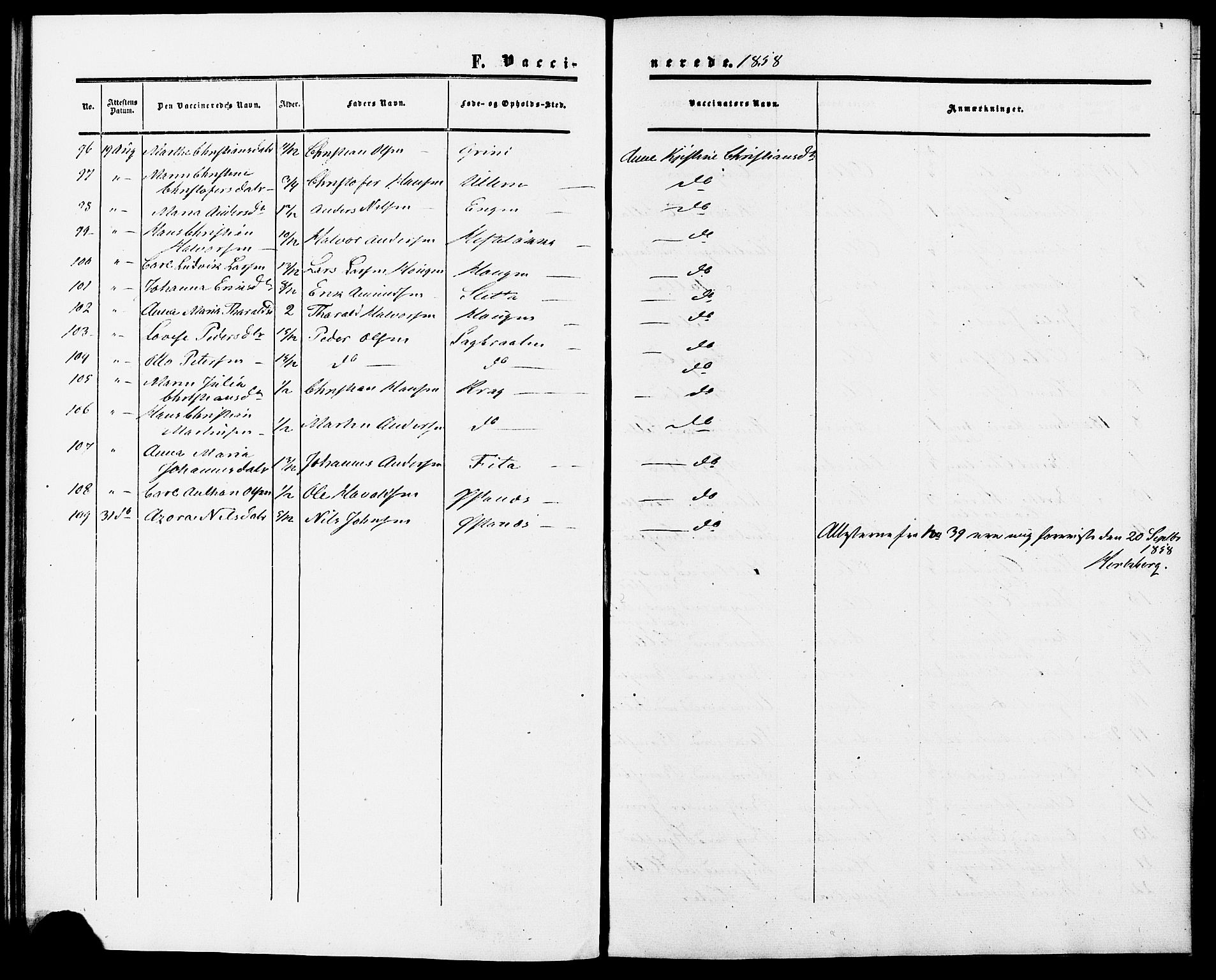 Fet prestekontor Kirkebøker, SAO/A-10370a/F/Fa/L0010a: Ministerialbok nr. I 10A, 1851-1859