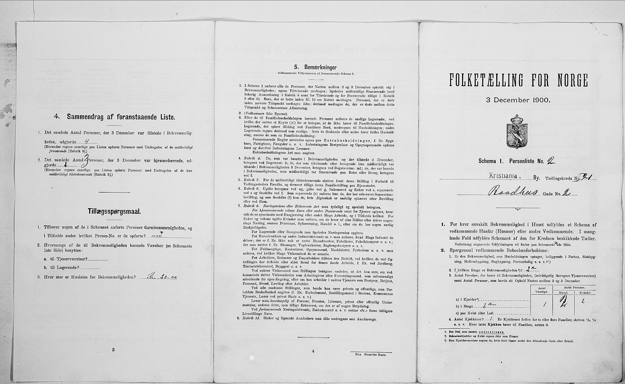 SAO, Folketelling 1900 for 0301 Kristiania kjøpstad, 1900, s. 73482