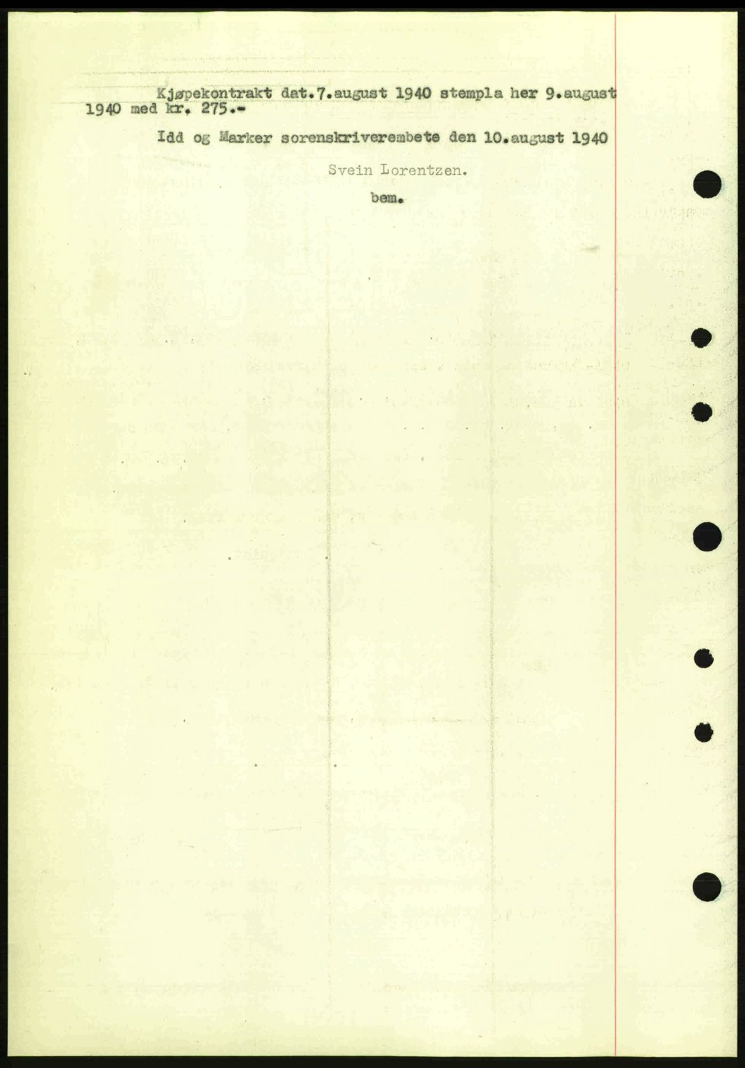 Idd og Marker sorenskriveri, AV/SAO-A-10283/G/Gb/Gbb/L0004: Pantebok nr. A4, 1940-1941, Dagboknr: 596/1940