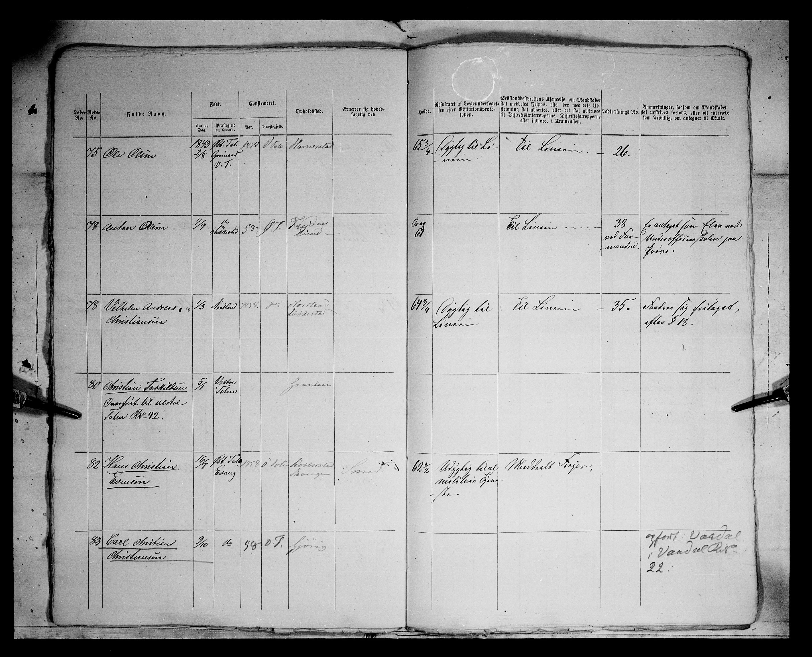 Fylkesmannen i Oppland, AV/SAH-FYO-002/1/K/Kg/L1168: Østre og Vestre Toten, 1871-1879, s. 8043