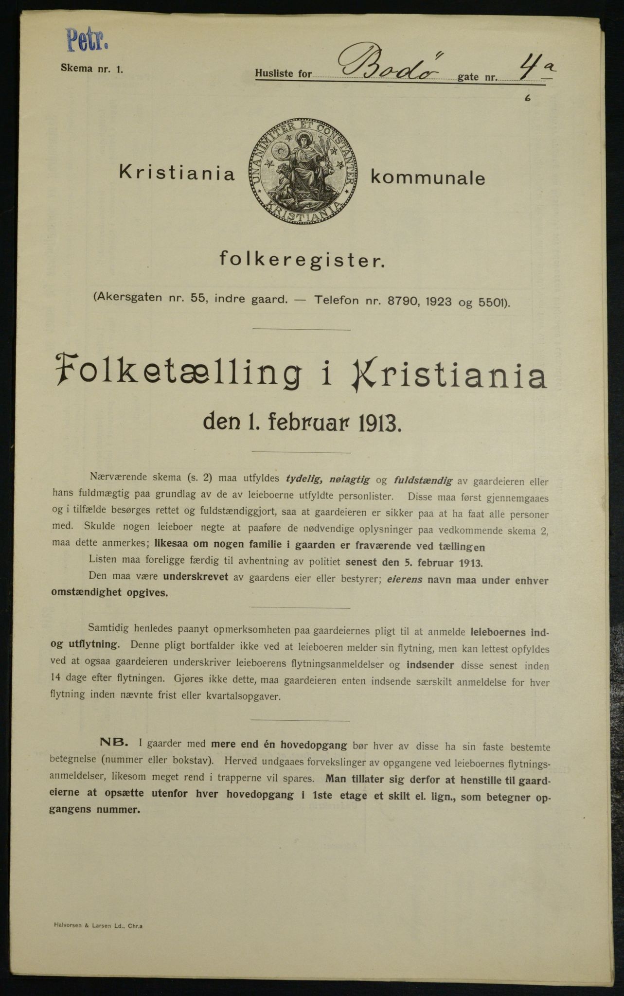 OBA, Kommunal folketelling 1.2.1913 for Kristiania, 1913, s. 6572
