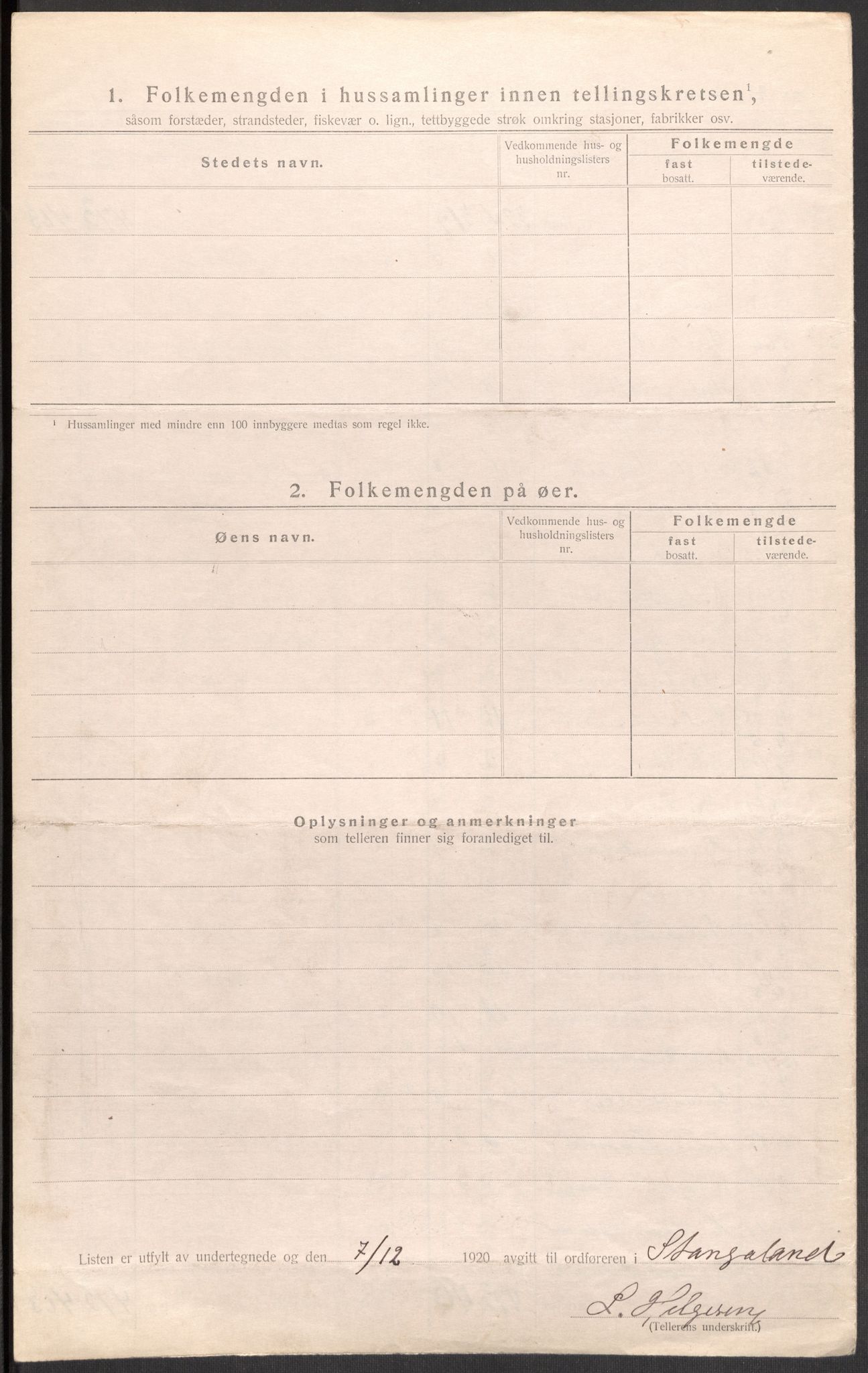 SAST, Folketelling 1920 for 1148 Stangaland herred, 1920, s. 14