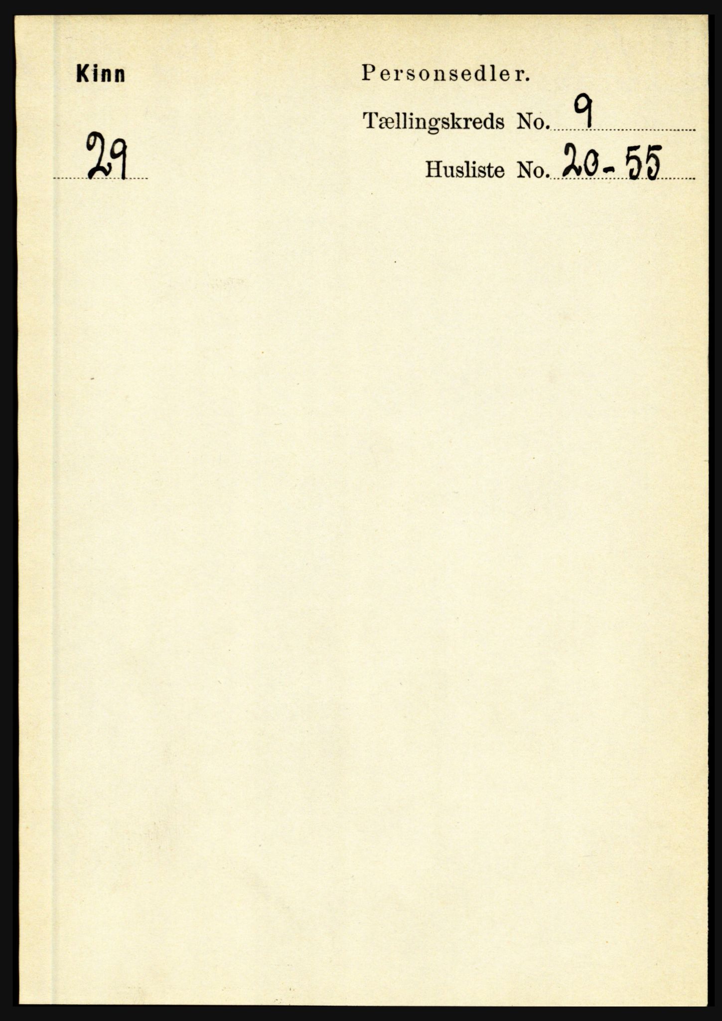 RA, Folketelling 1891 for 1437 Kinn herred, 1891, s. 3582