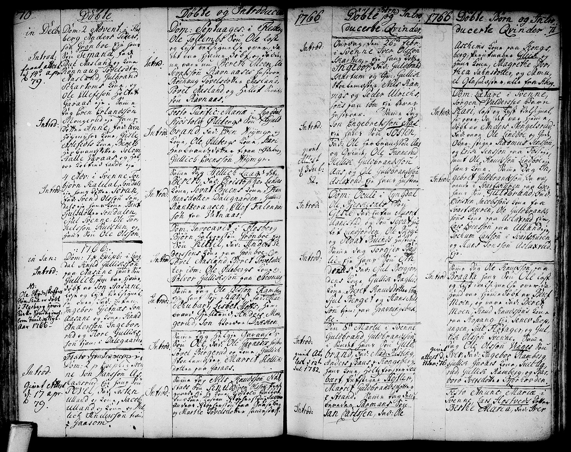 Flesberg kirkebøker, SAKO/A-18/F/Fa/L0003: Ministerialbok nr. I 3, 1748-1790, s. 70-71