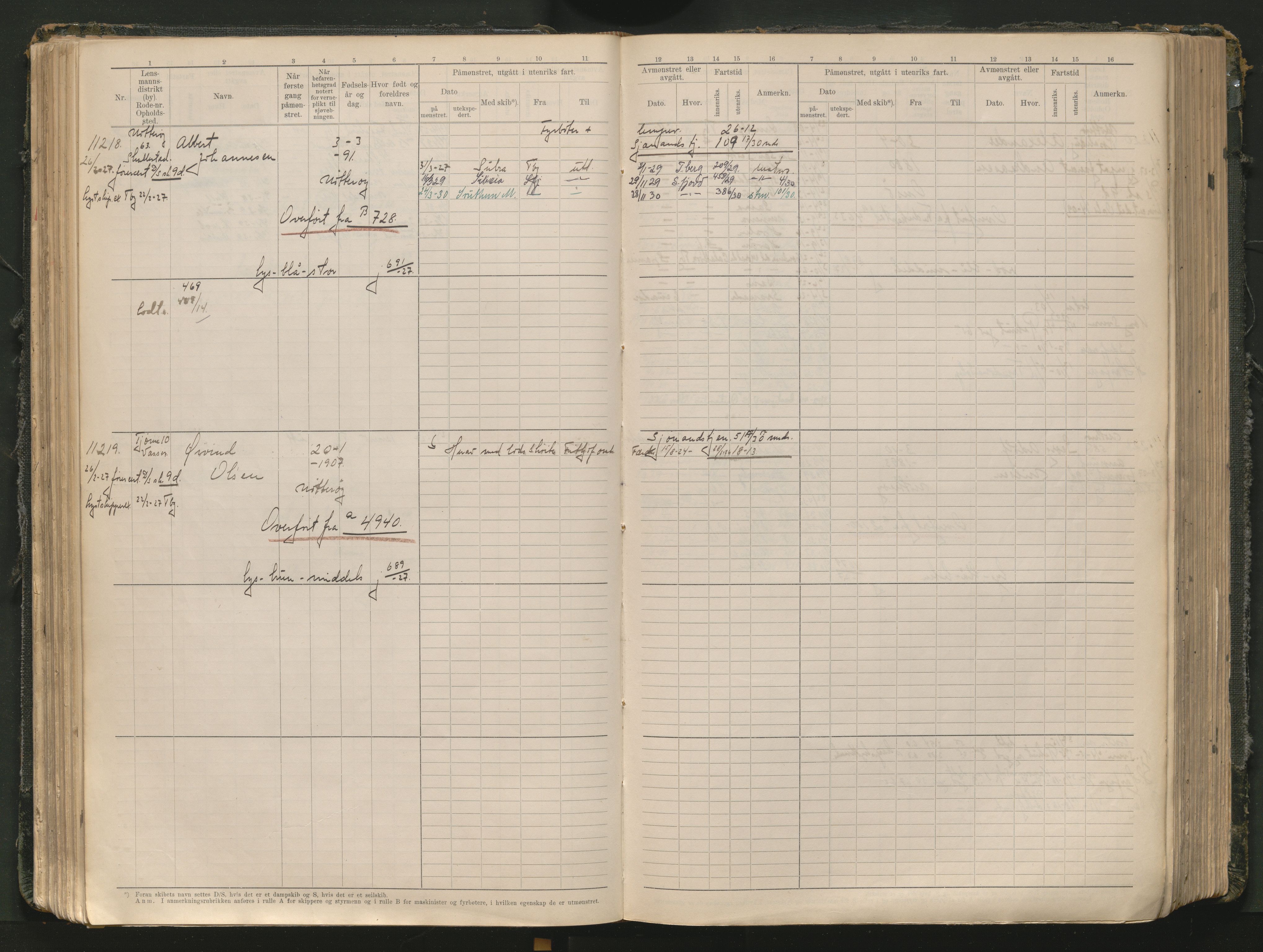 Tønsberg innrulleringskontor, AV/SAKO-A-786/F/Fc/Fcb/L0012: Hovedrulle Patent nr. 10828-12216, 1925-1948