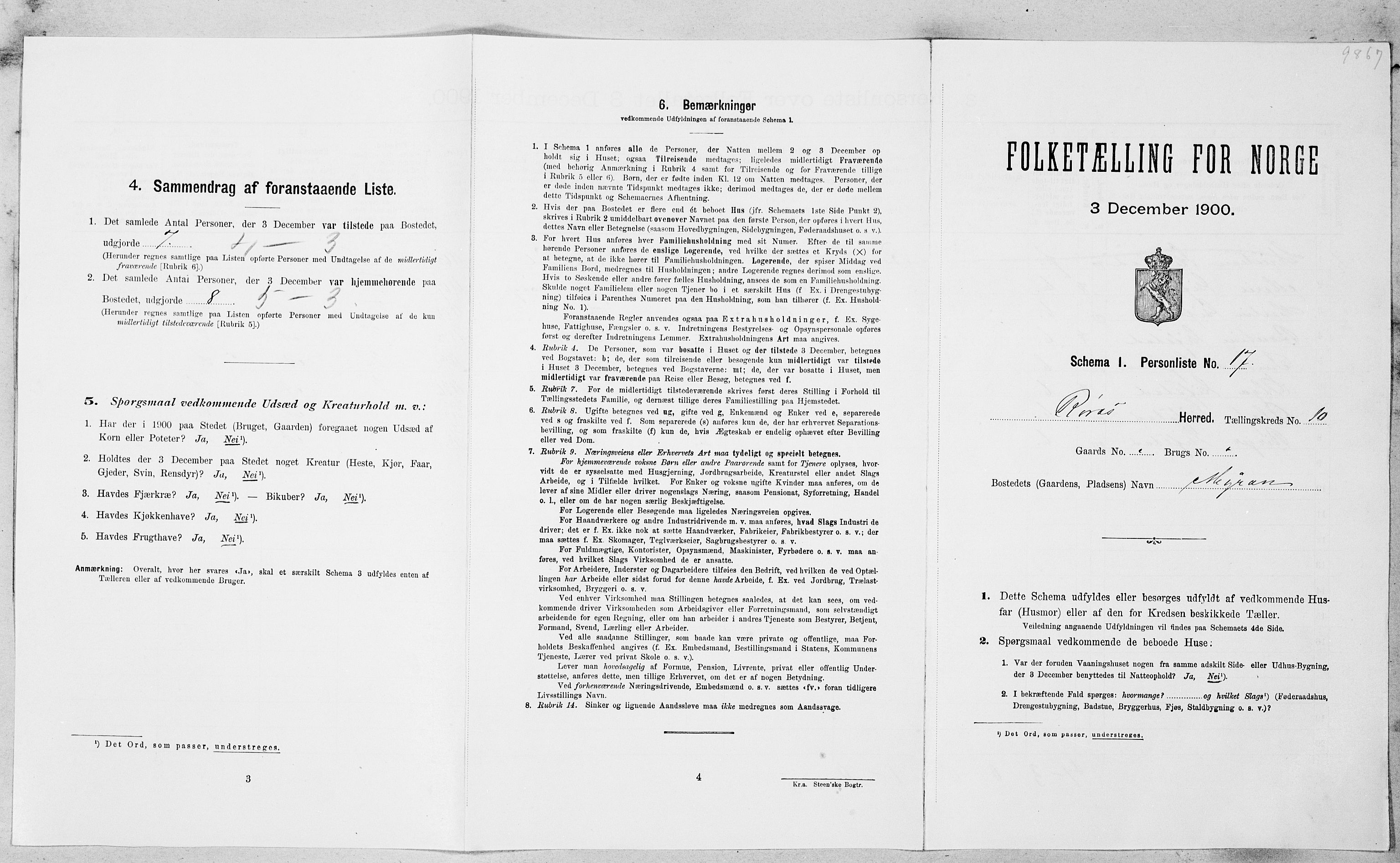 SAT, Folketelling 1900 for 1640 Røros herred, 1900, s. 1130