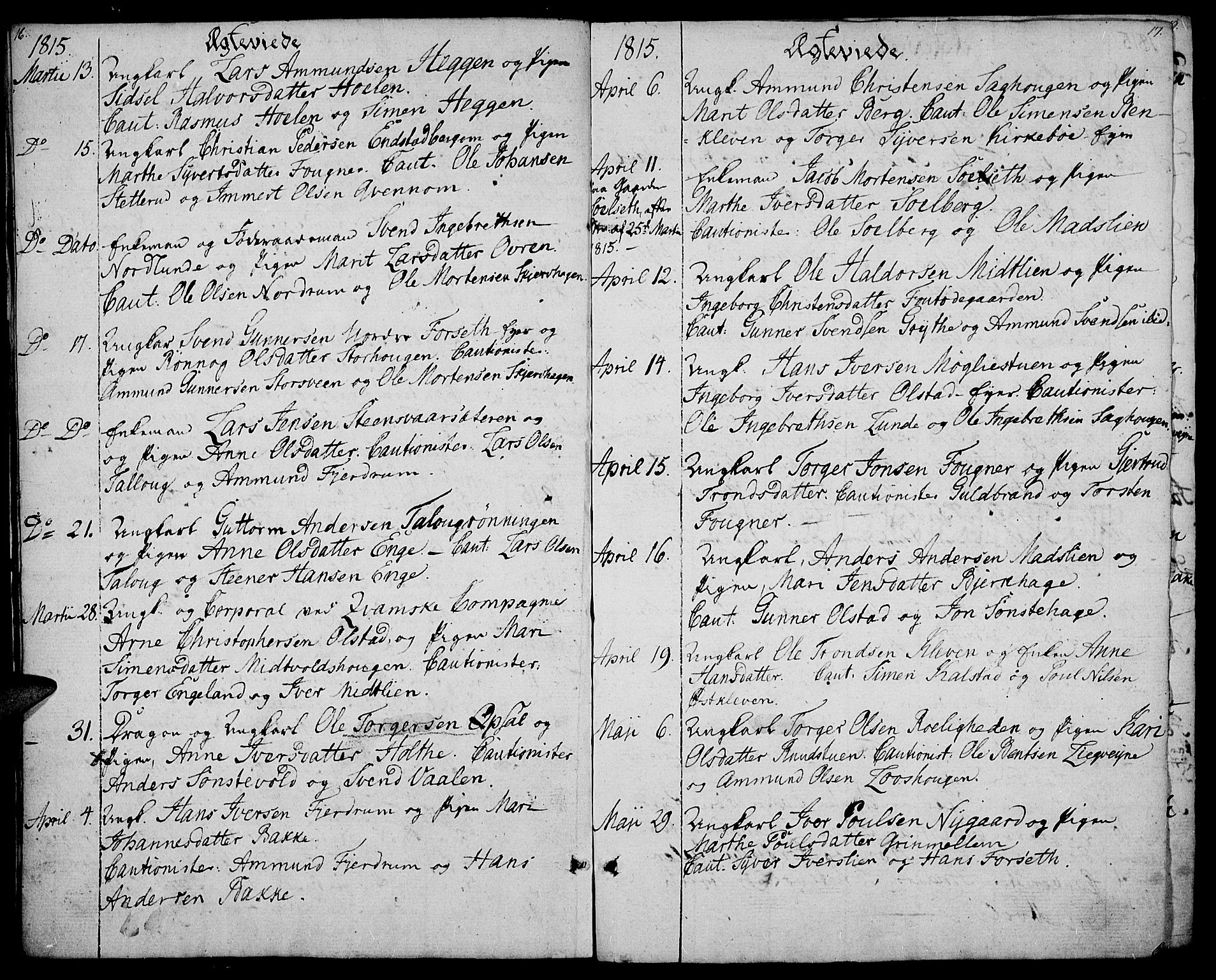 Gausdal prestekontor, AV/SAH-PREST-090/H/Ha/Haa/L0004: Ministerialbok nr. 4, 1809-1817, s. 16-17