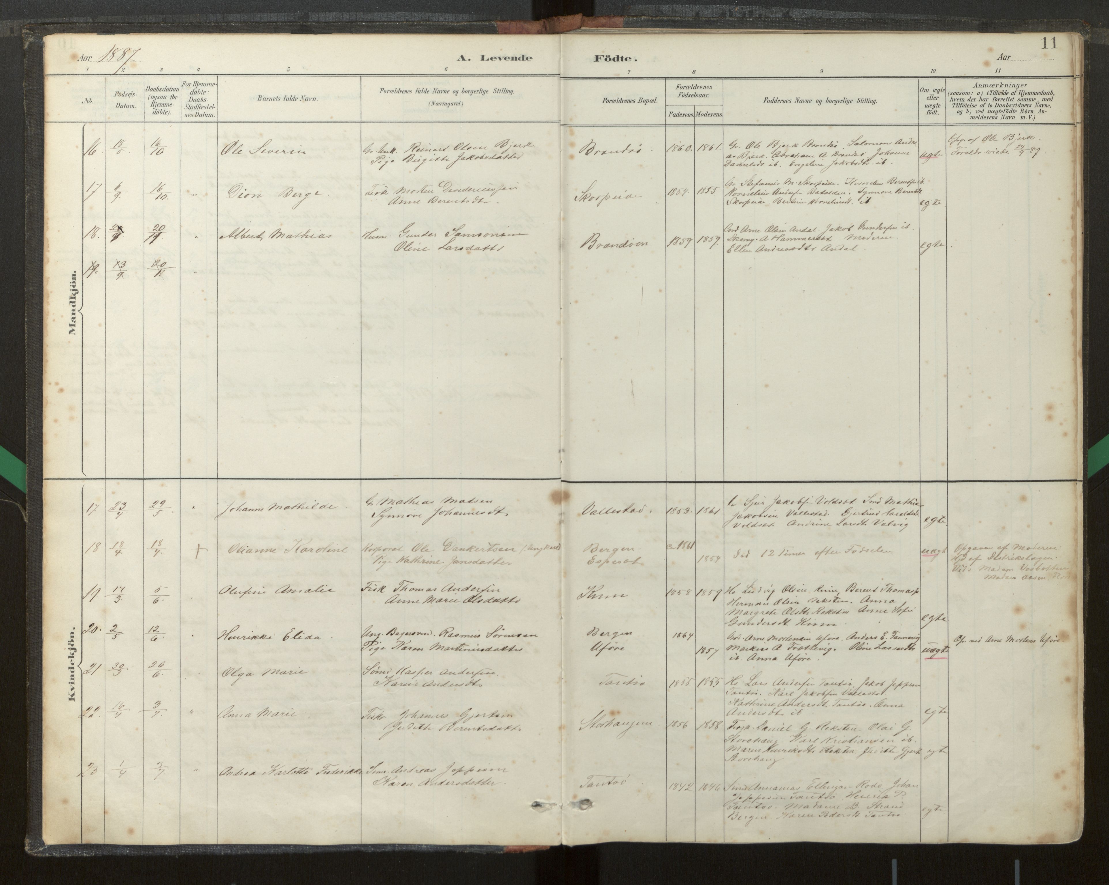 Kinn sokneprestembete, AV/SAB-A-80801/H/Haa/Haab/L0001: Ministerialbok nr. B 1, 1886-1921, s. 11