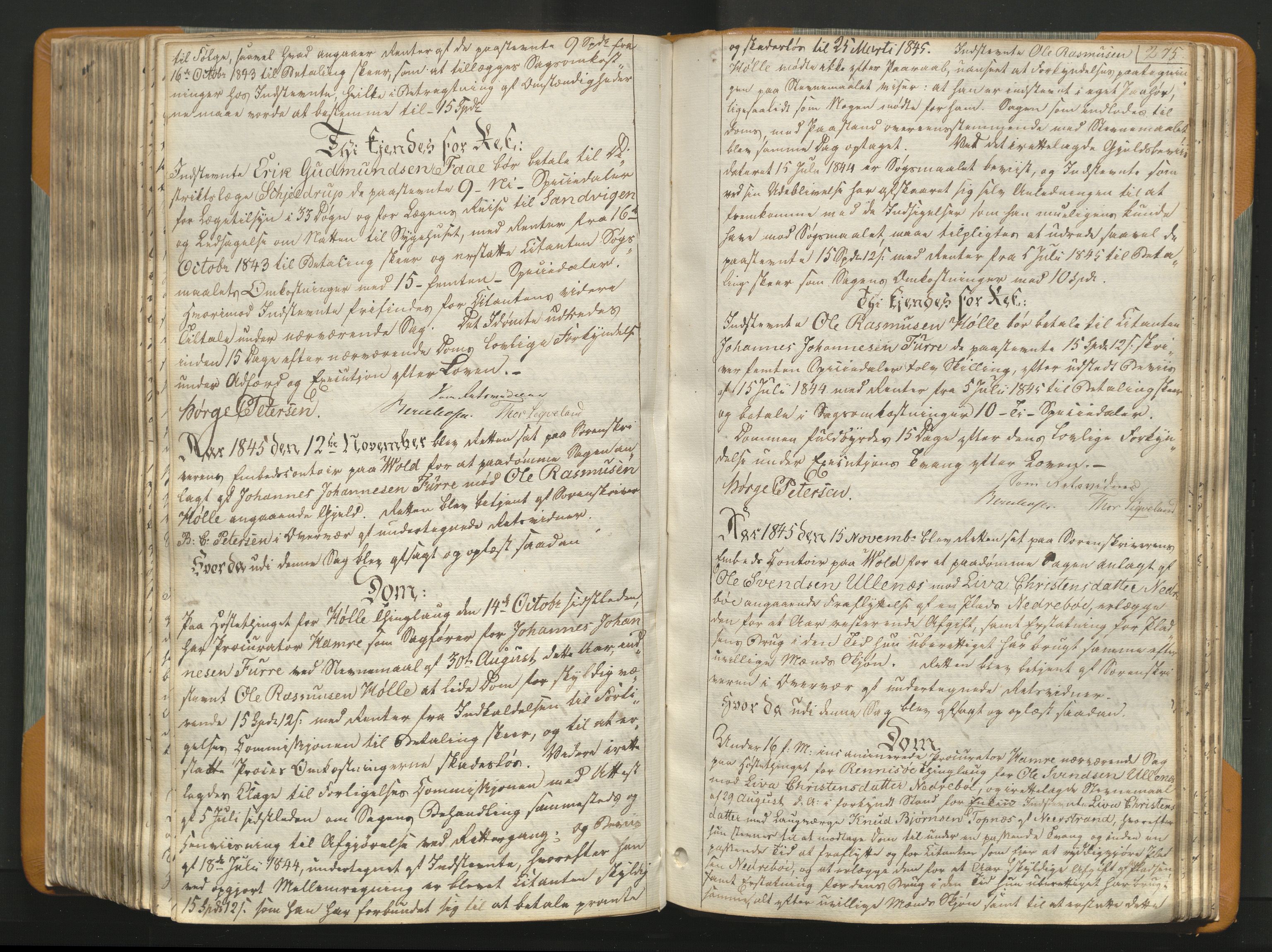 Karmsund sorenskriveri, AV/SAST-A-100311/01/I/IA/IAB/L0004a: TINGBOK, 1841-1846, s. 274b-275a