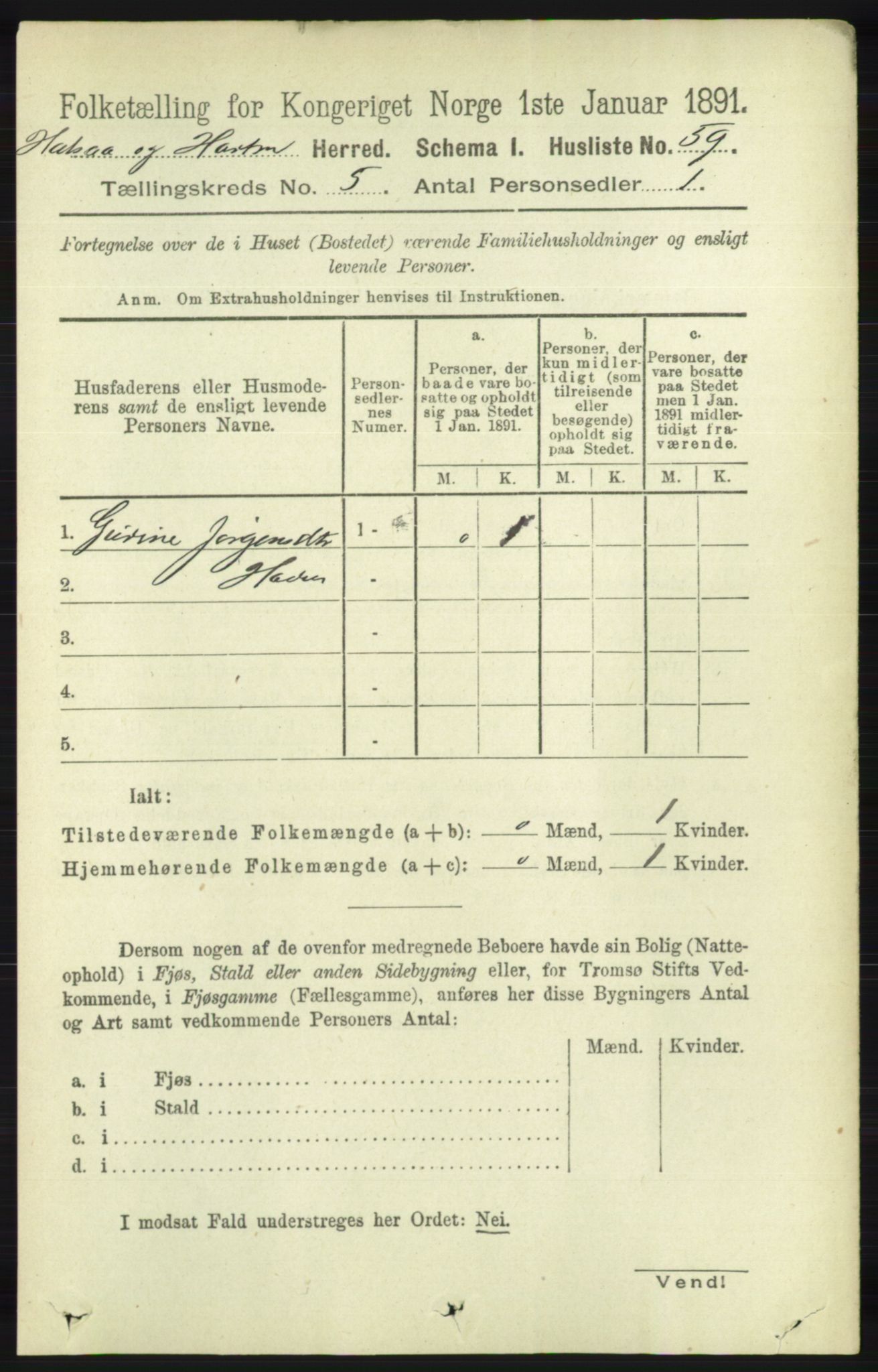 RA, Folketelling 1891 for 1019 Halse og Harkmark herred, 1891, s. 2031