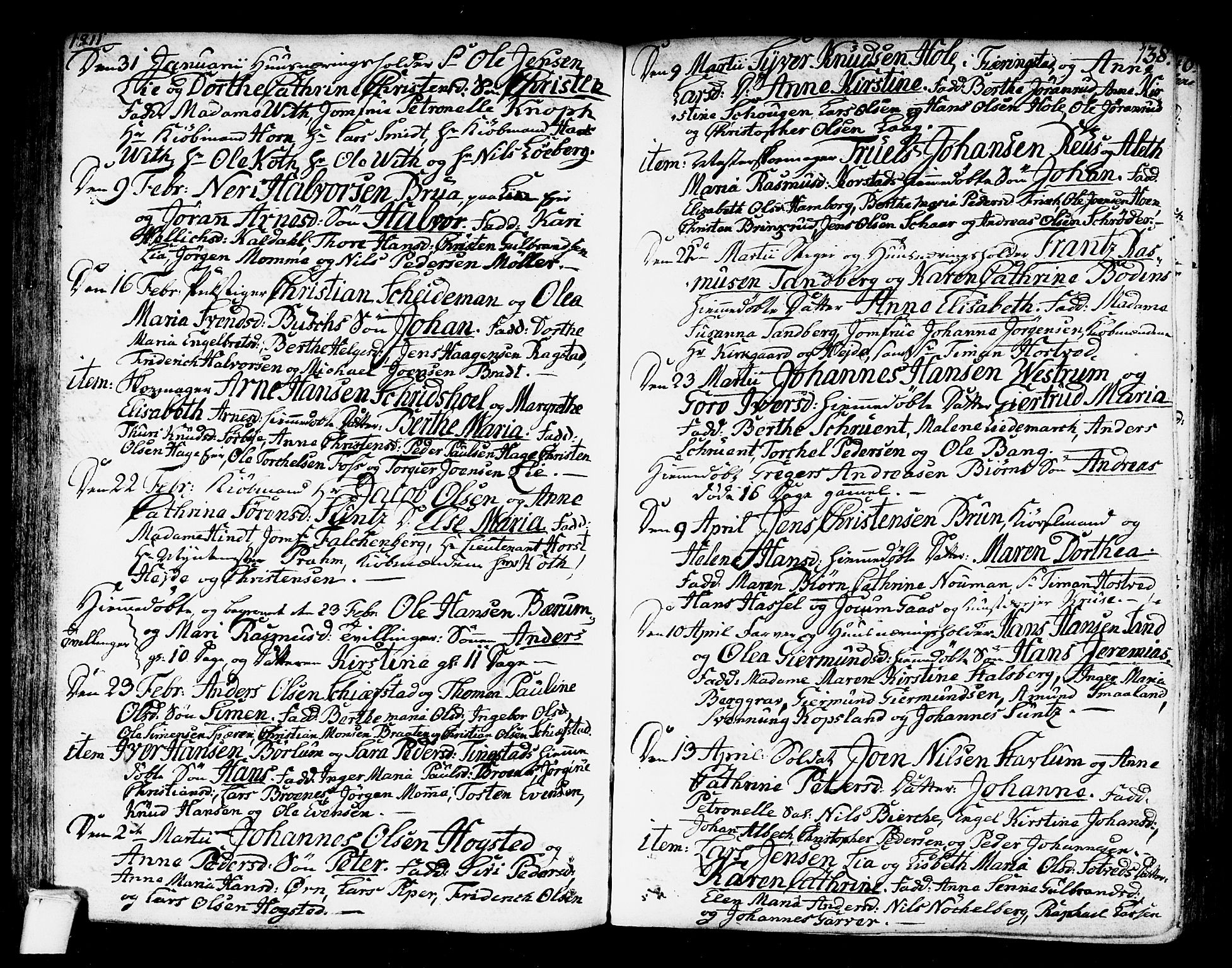 Kongsberg kirkebøker, SAKO/A-22/F/Fa/L0007: Ministerialbok nr. I 7, 1795-1816, s. 138