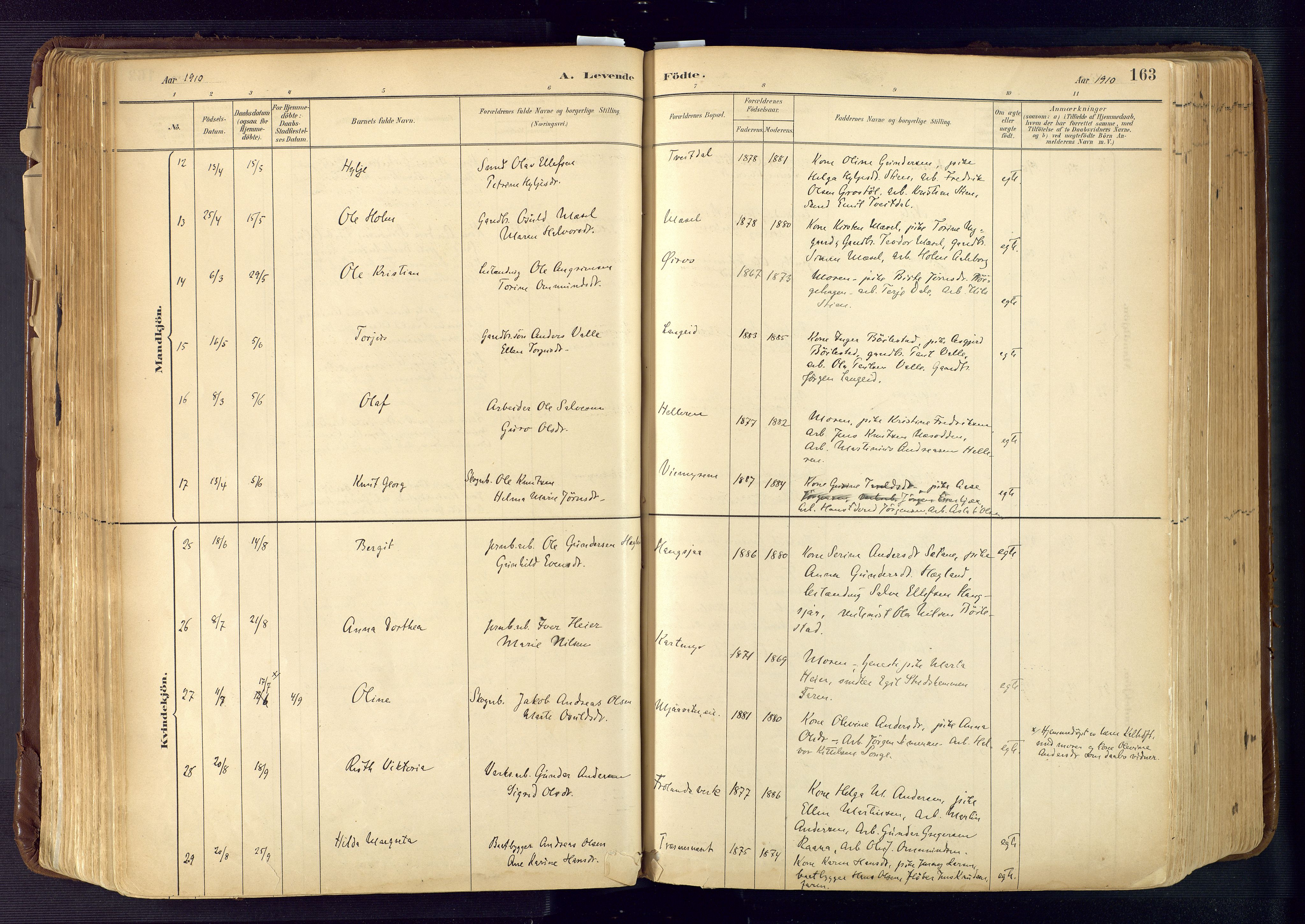 Froland sokneprestkontor, AV/SAK-1111-0013/F/Fa/L0005: Ministerialbok nr. A 5, 1882-1921, s. 163