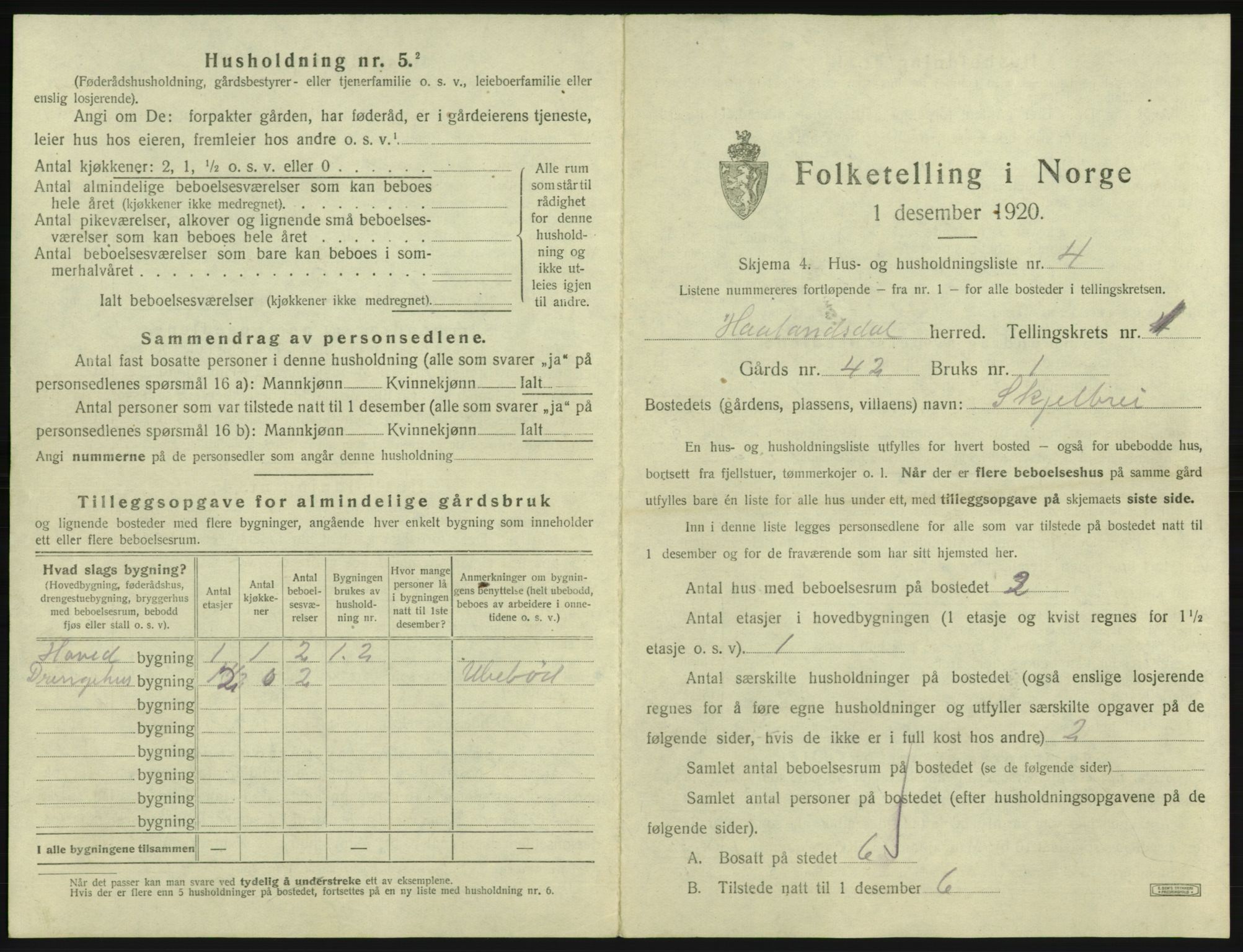 SAB, Folketelling 1920 for 1239 Hålandsdal herred, 1920, s. 31