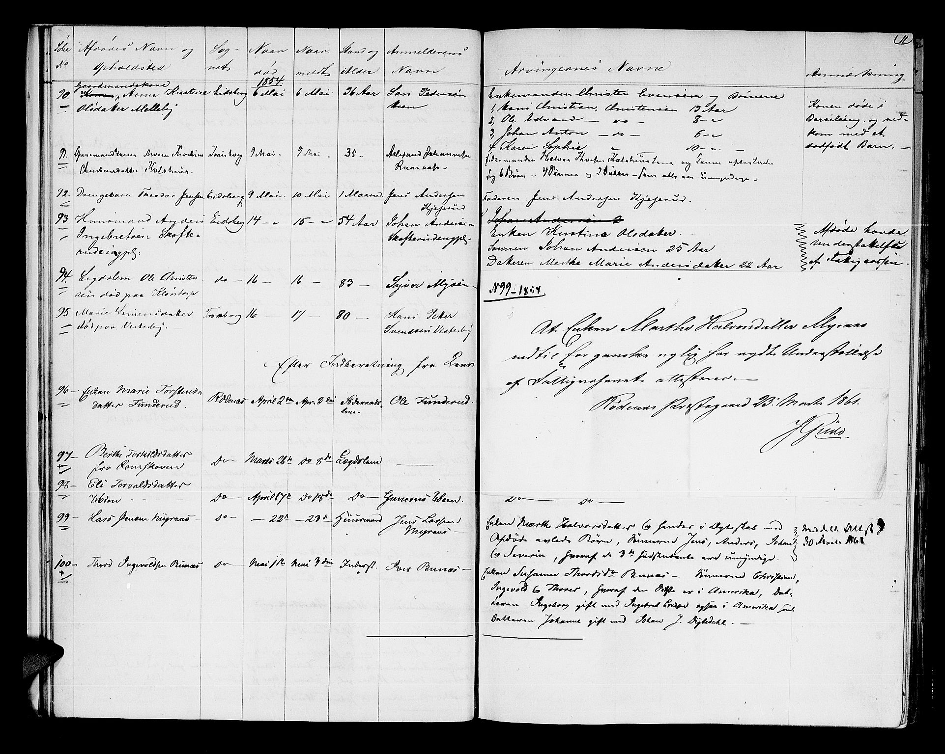 Rakkestad sorenskriveri, SAO/A-10686/H/Ha/Haa/L0002: Dødsanmeldelsesprotokoller, 1854-1860, s. 11