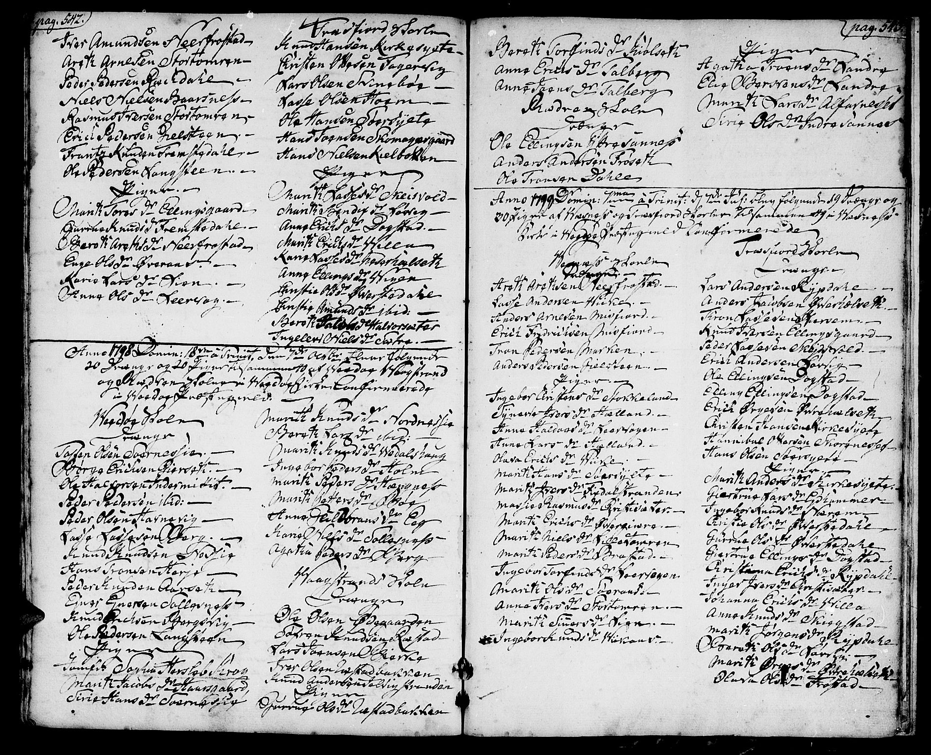 Ministerialprotokoller, klokkerbøker og fødselsregistre - Møre og Romsdal, AV/SAT-A-1454/547/L0600: Ministerialbok nr. 547A02, 1765-1799, s. 542-543