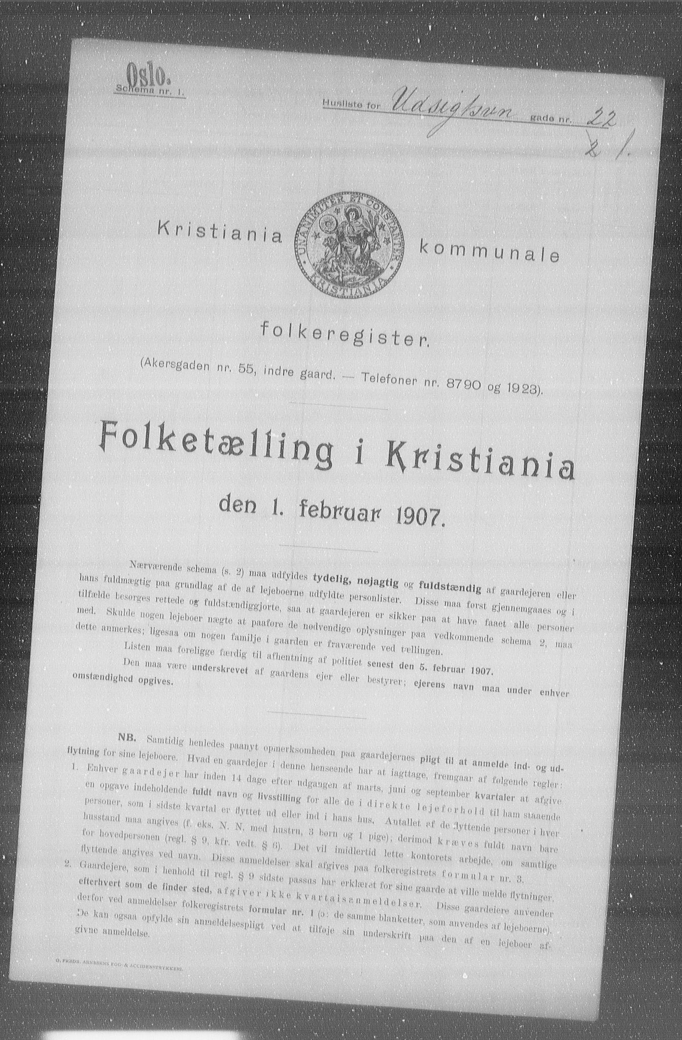 OBA, Kommunal folketelling 1.2.1907 for Kristiania kjøpstad, 1907, s. 61737