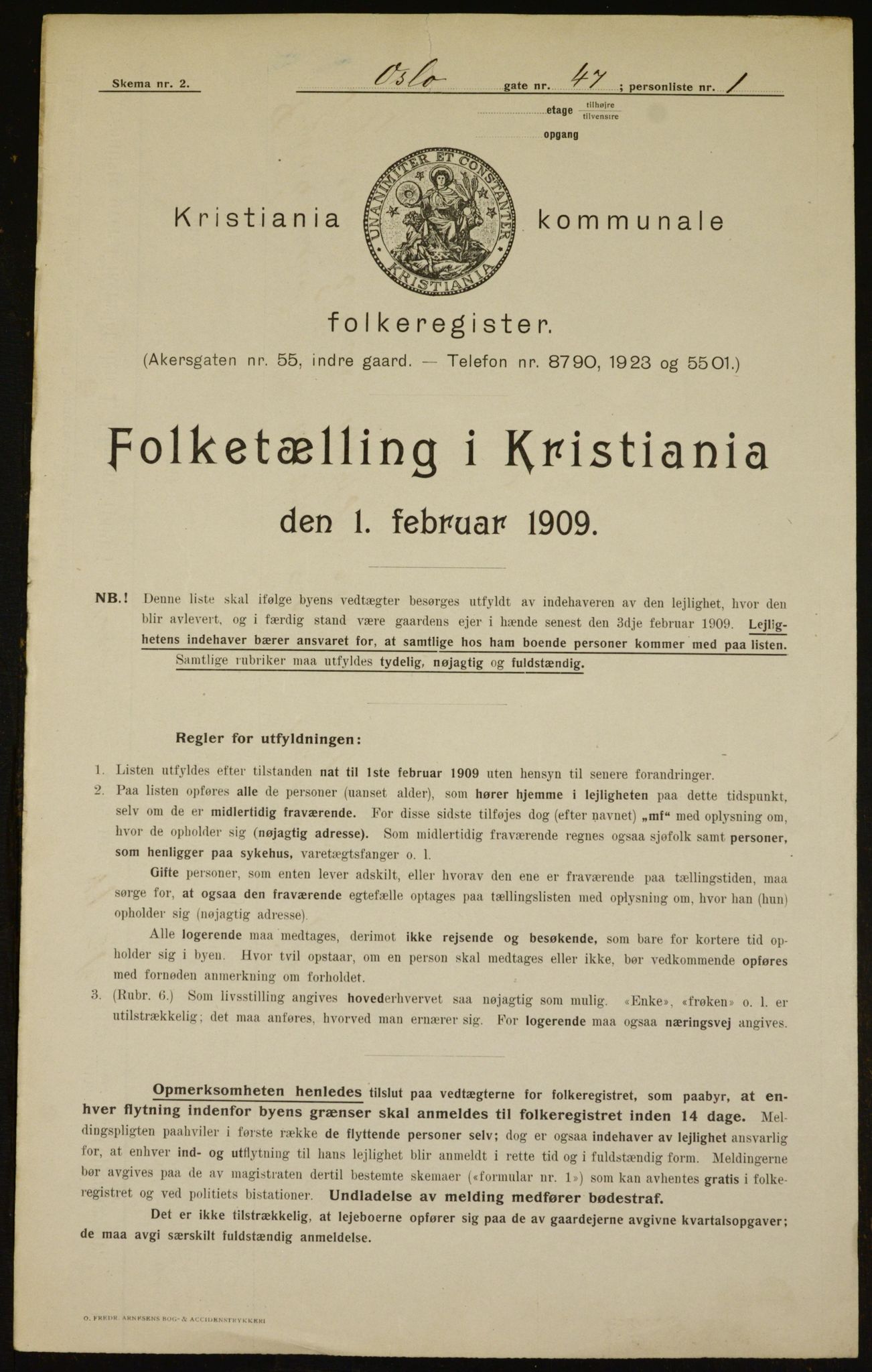 OBA, Kommunal folketelling 1.2.1909 for Kristiania kjøpstad, 1909, s. 70030