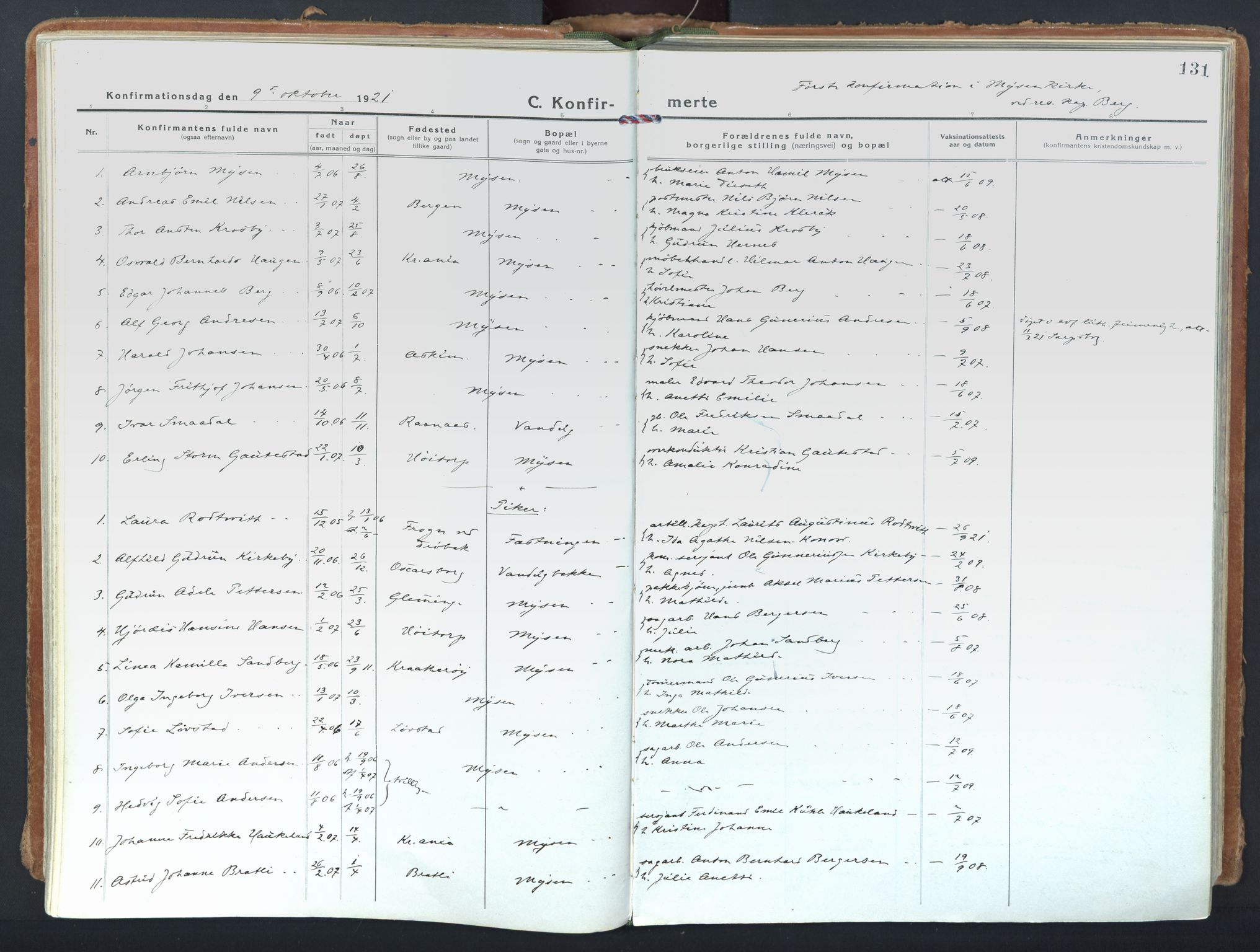 Eidsberg prestekontor Kirkebøker, SAO/A-10905/F/Fd/L0001: Ministerialbok nr. IV 1, 1921-1948, s. 131