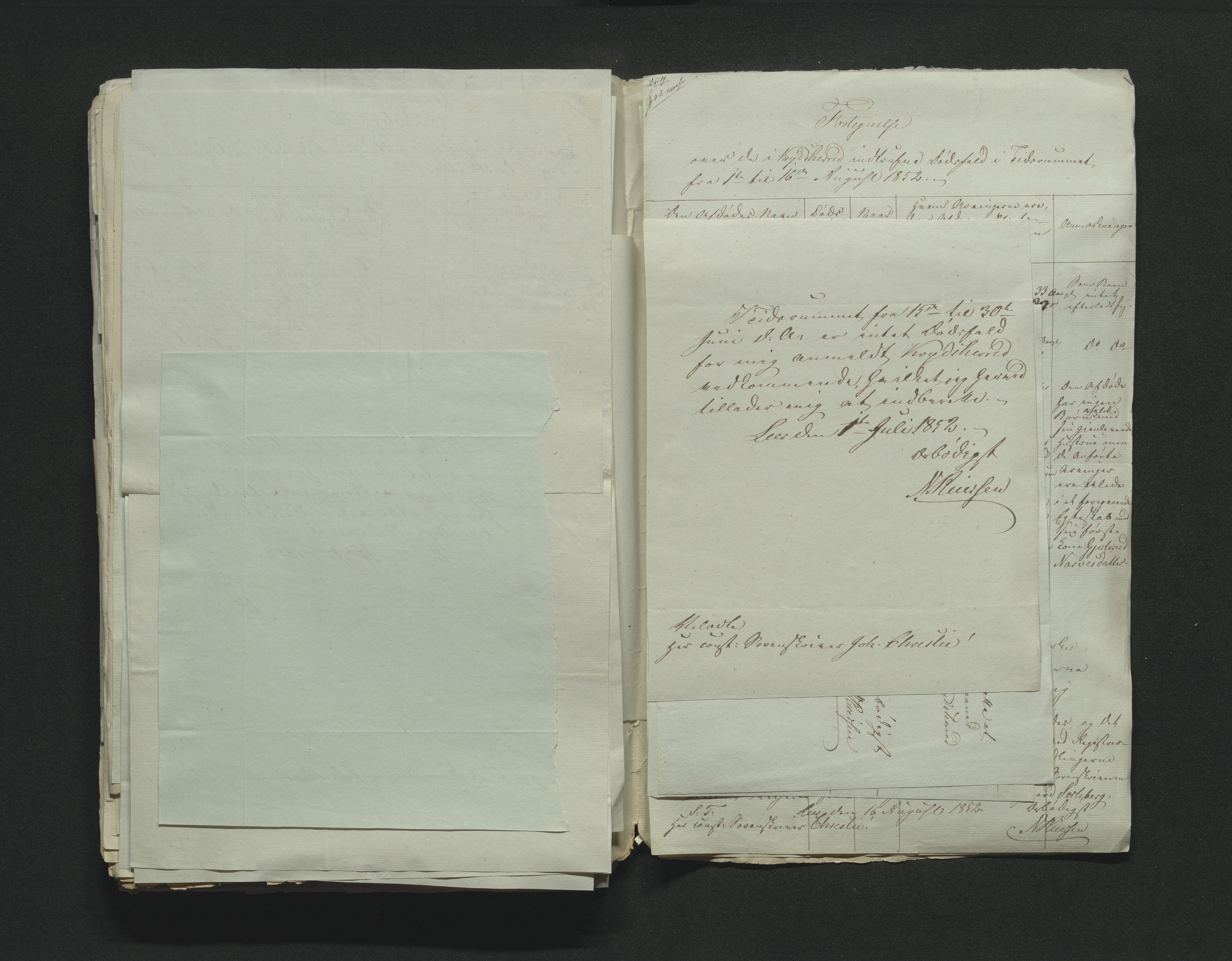 Eiker, Modum og Sigdal sorenskriveri, AV/SAKO-A-123/H/Ha/Hab/L0008: Dødsfallsmeldinger, 1850-1853