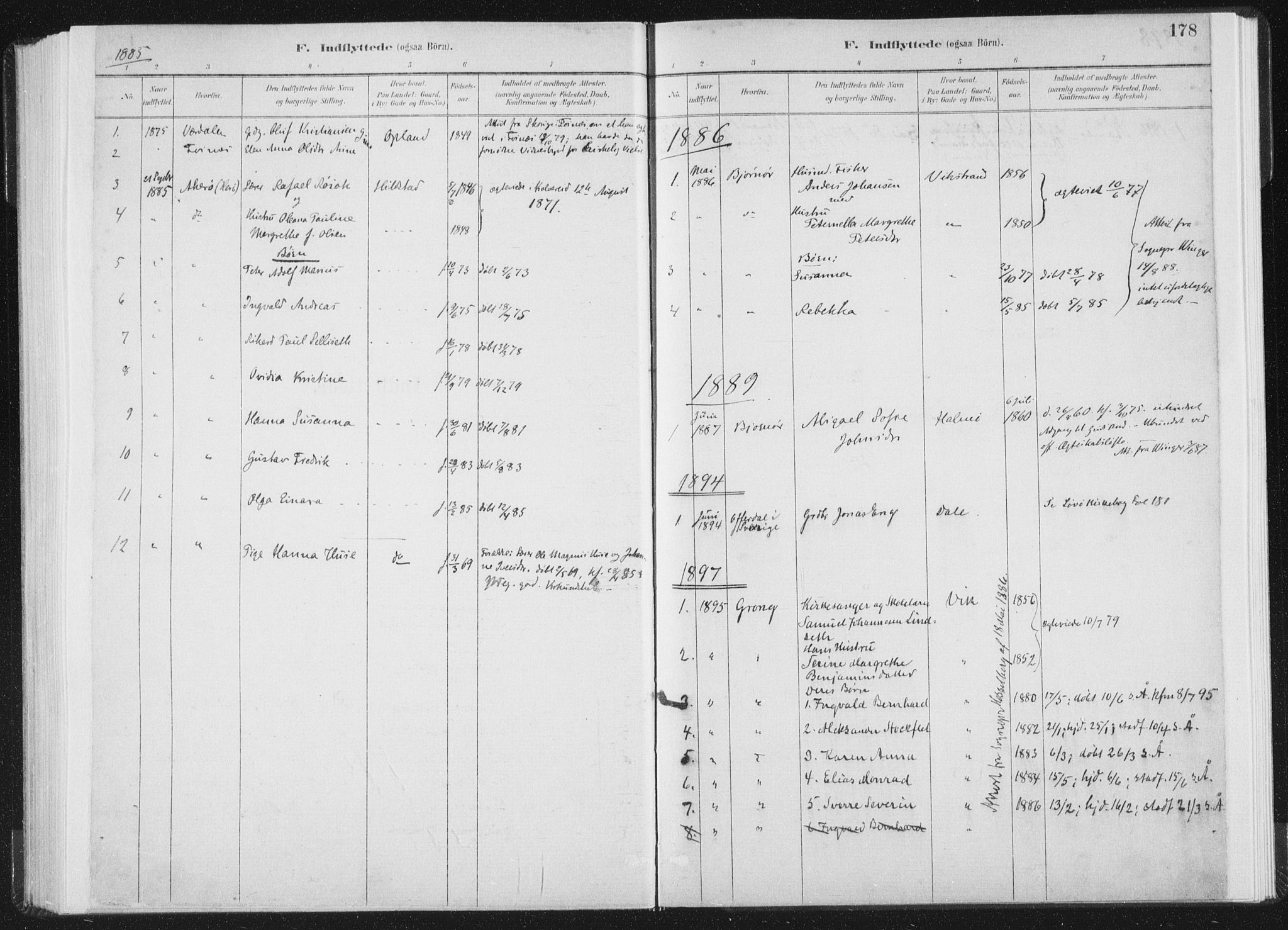 Ministerialprotokoller, klokkerbøker og fødselsregistre - Nord-Trøndelag, SAT/A-1458/771/L0597: Ministerialbok nr. 771A04, 1885-1910, s. 178