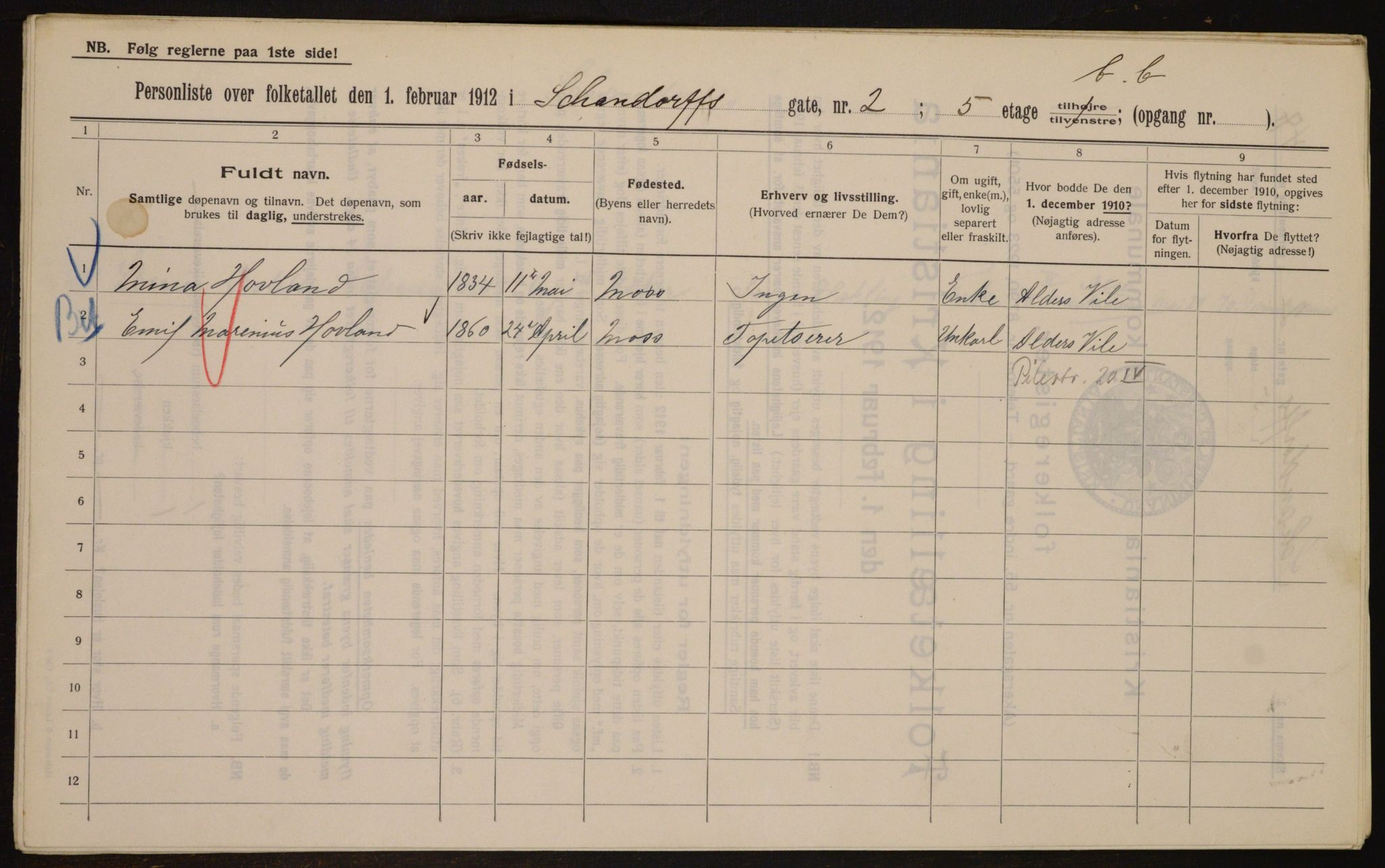 OBA, Kommunal folketelling 1.2.1912 for Kristiania, 1912, s. 89682