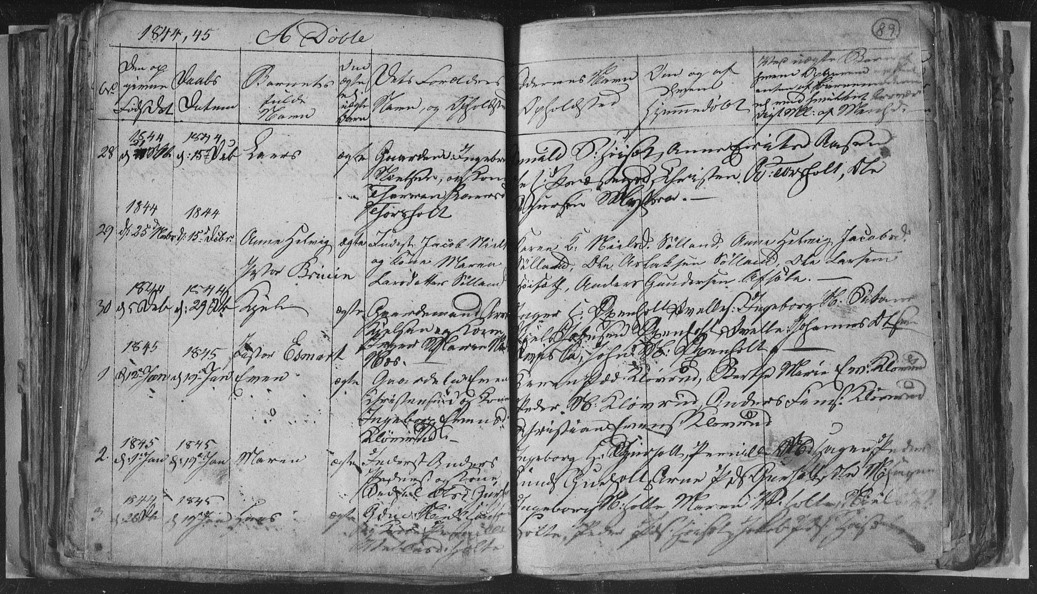 Siljan kirkebøker, AV/SAKO-A-300/G/Ga/L0001: Klokkerbok nr. 1, 1827-1847, s. 89