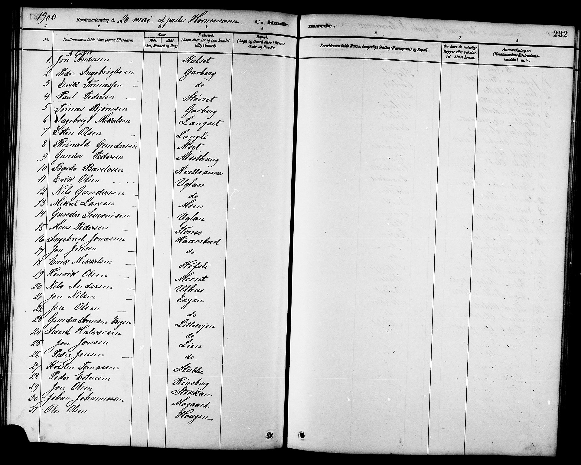 Ministerialprotokoller, klokkerbøker og fødselsregistre - Sør-Trøndelag, AV/SAT-A-1456/695/L1157: Klokkerbok nr. 695C08, 1889-1913, s. 232