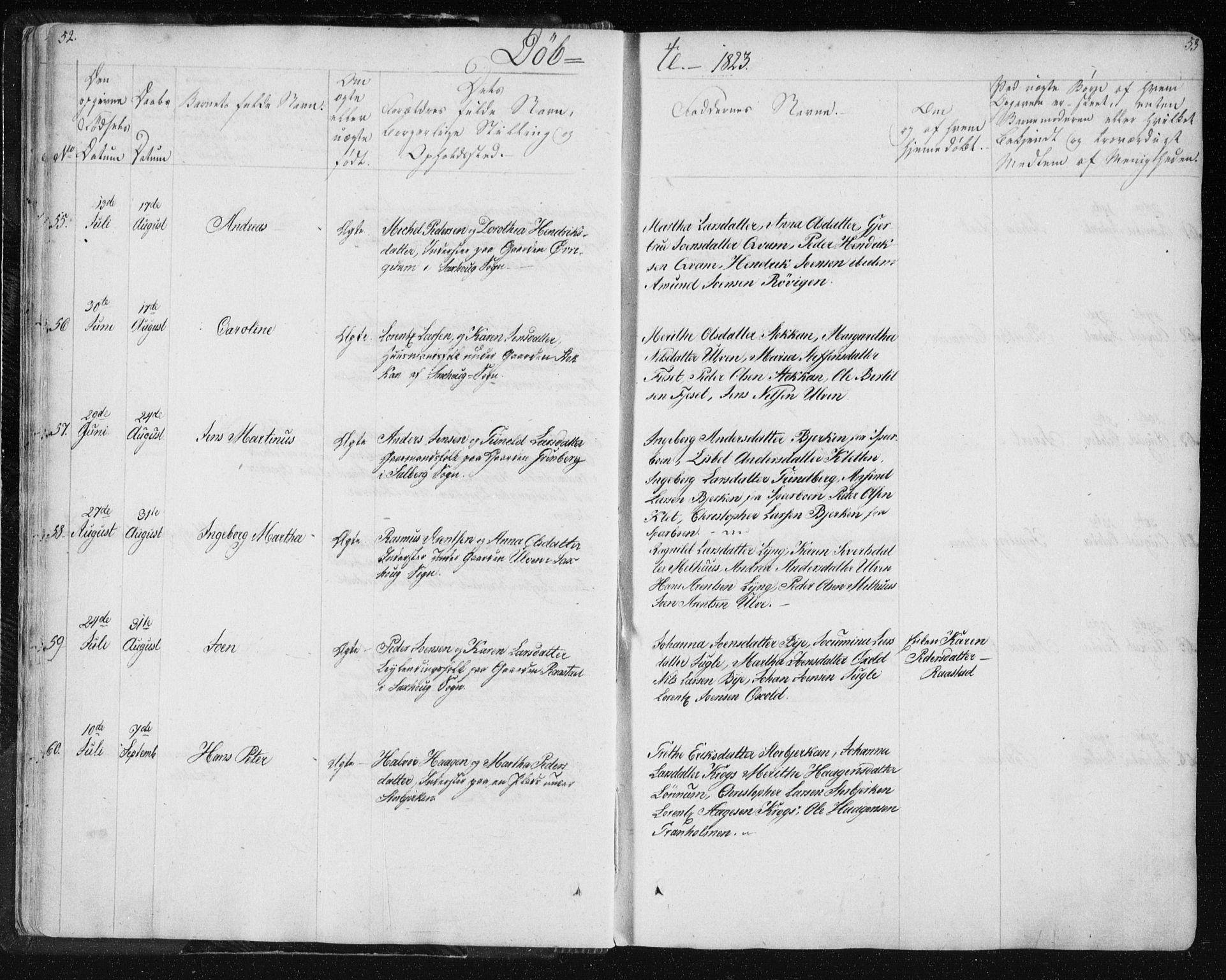 Ministerialprotokoller, klokkerbøker og fødselsregistre - Nord-Trøndelag, SAT/A-1458/730/L0276: Ministerialbok nr. 730A05, 1822-1830, s. 52-53