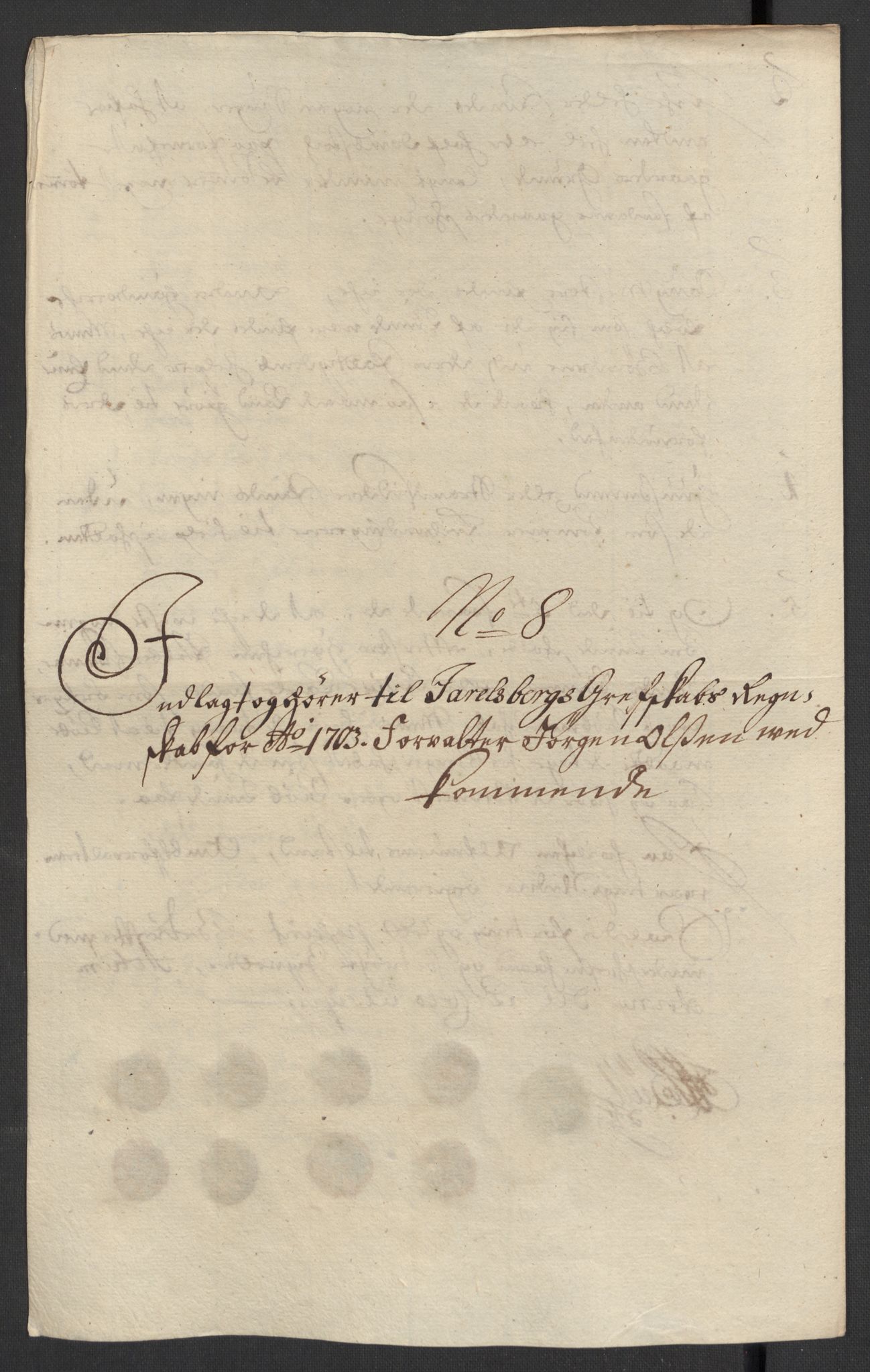 Rentekammeret inntil 1814, Reviderte regnskaper, Fogderegnskap, AV/RA-EA-4092/R32/L1871: Fogderegnskap Jarlsberg grevskap, 1703-1705, s. 34