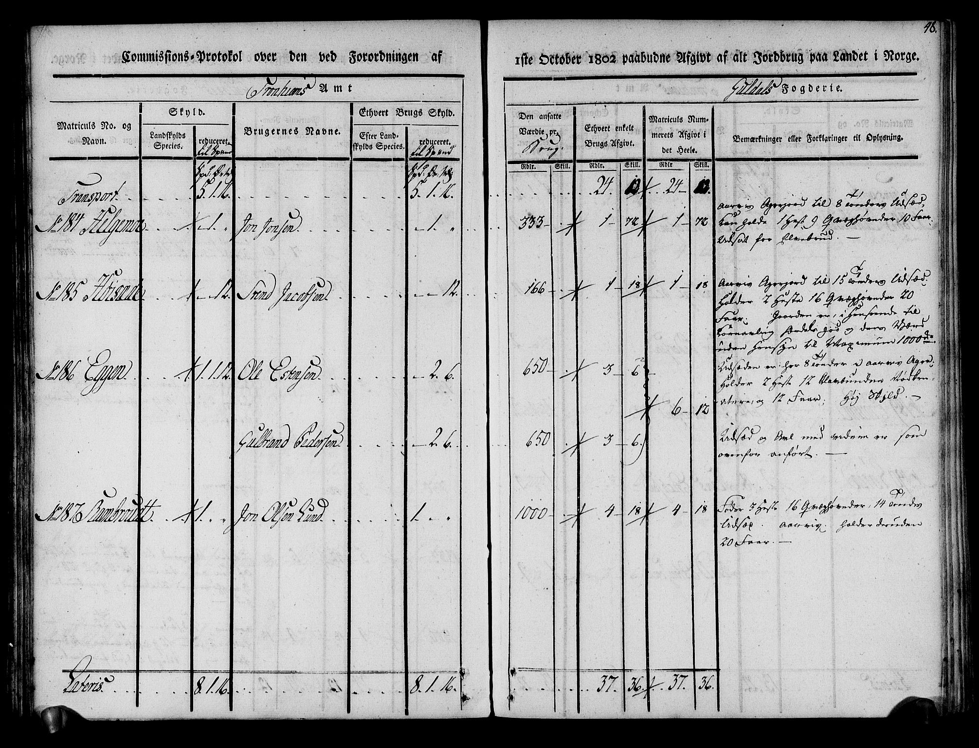 Rentekammeret inntil 1814, Realistisk ordnet avdeling, AV/RA-EA-4070/N/Ne/Nea/L0136a: Orkdal og Gauldal fogderi. Kommisjonsprotokoll for Gauldalen, 1803, s. 49