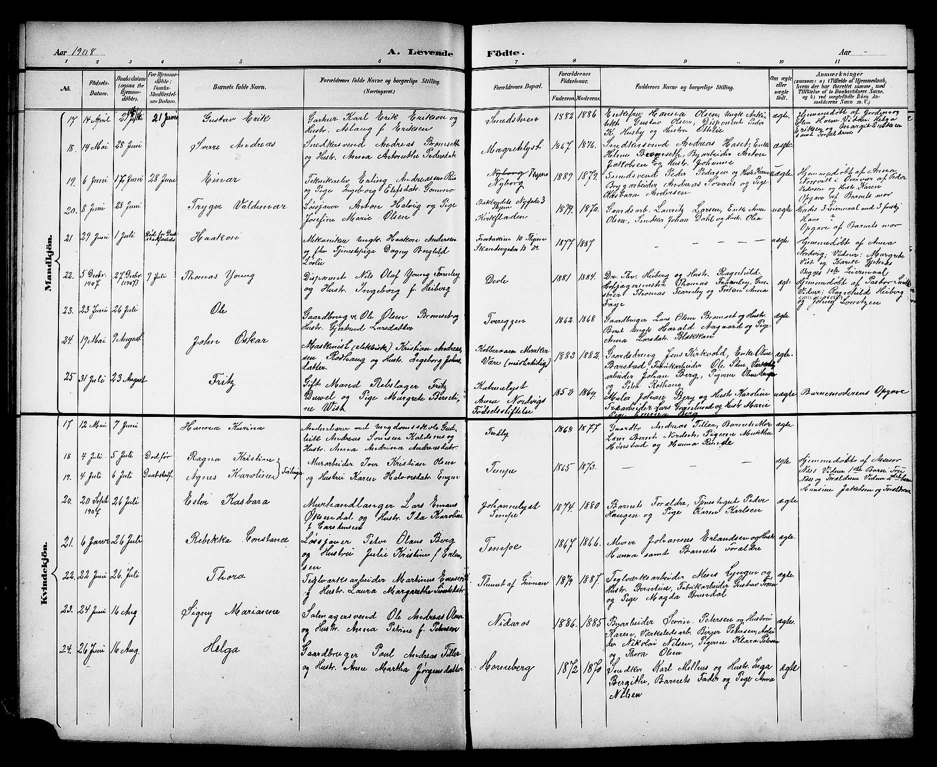 Ministerialprotokoller, klokkerbøker og fødselsregistre - Sør-Trøndelag, AV/SAT-A-1456/606/L0313: Klokkerbok nr. 606C09, 1895-1910