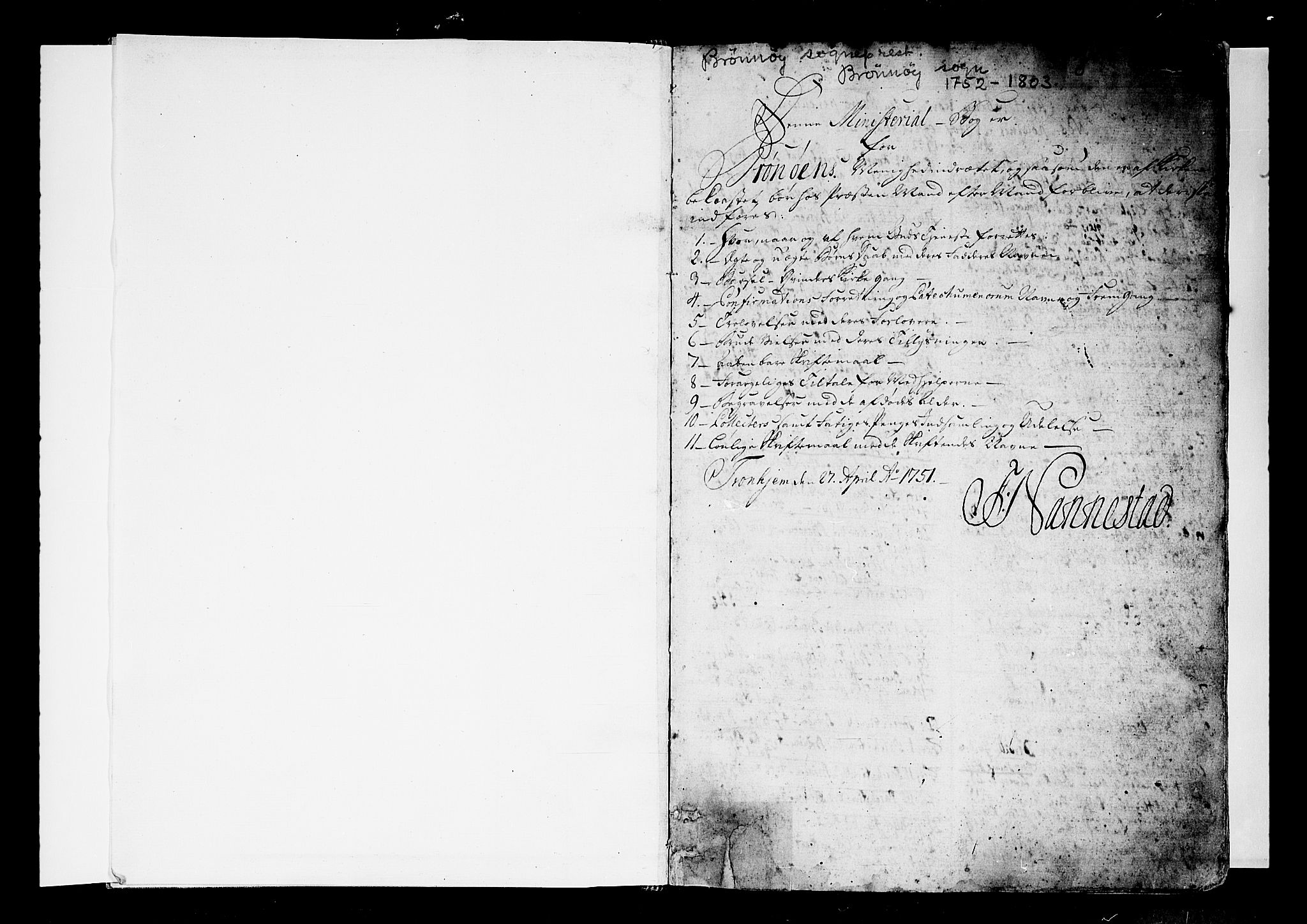 Ministerialprotokoller, klokkerbøker og fødselsregistre - Nordland, SAT/A-1459/813/L0195: Ministerialbok nr. 813A05, 1752-1803, s. 1