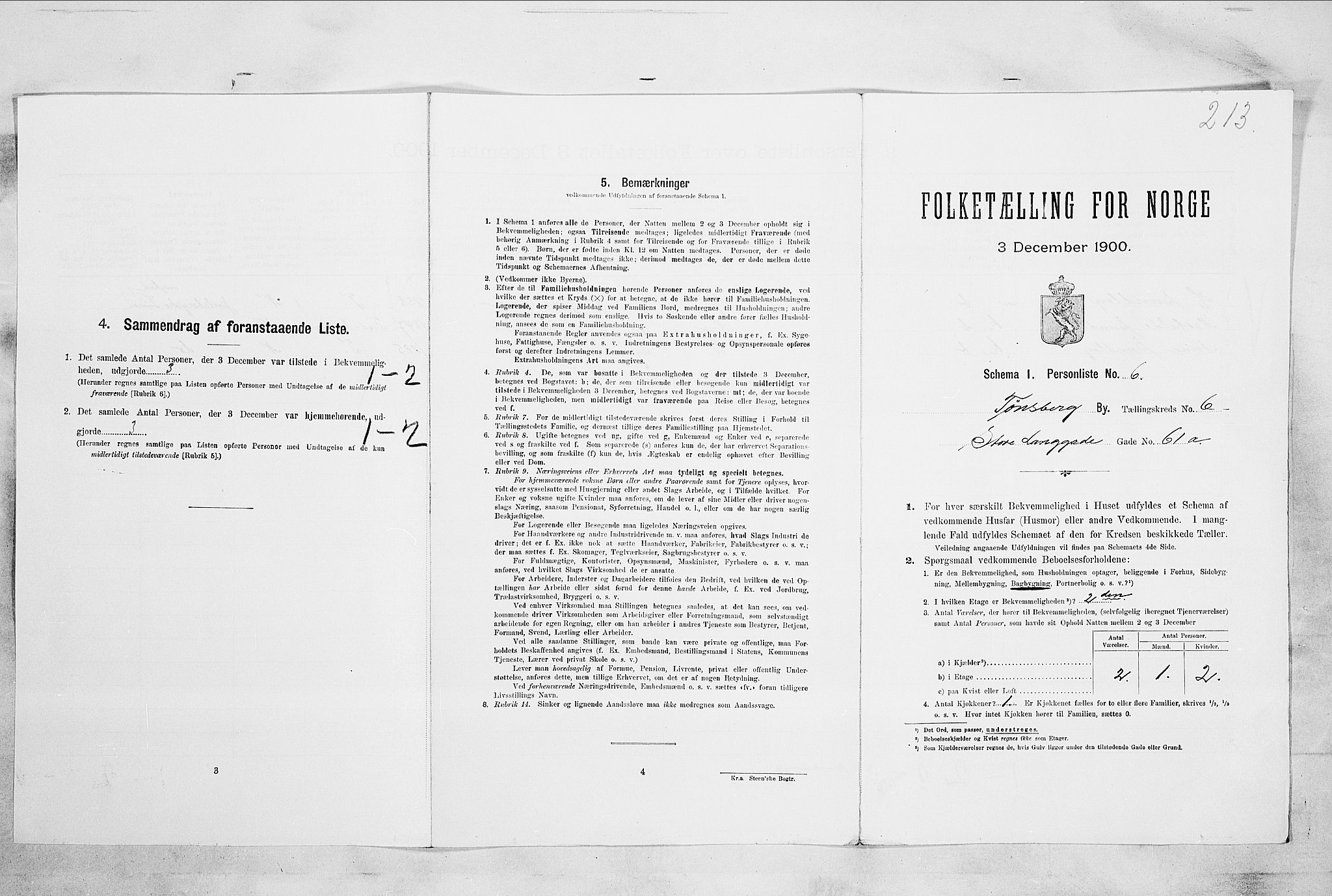 RA, Folketelling 1900 for 0705 Tønsberg kjøpstad, 1900, s. 937