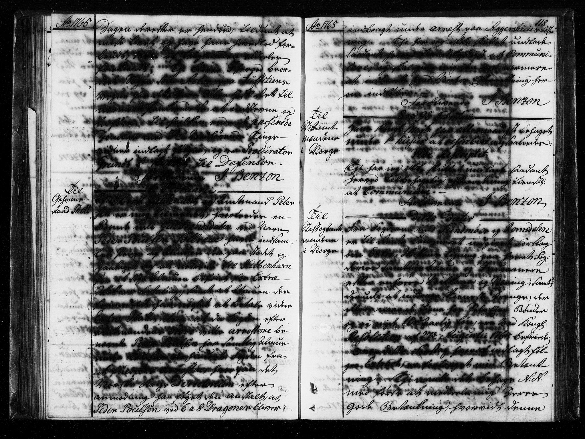 Stattholderembetet 1572-1771, AV/RA-EA-2870/Bf/L0004: Stattholderprotokoll (allmenn kopibok), 1764-1765, s. 117b-118a