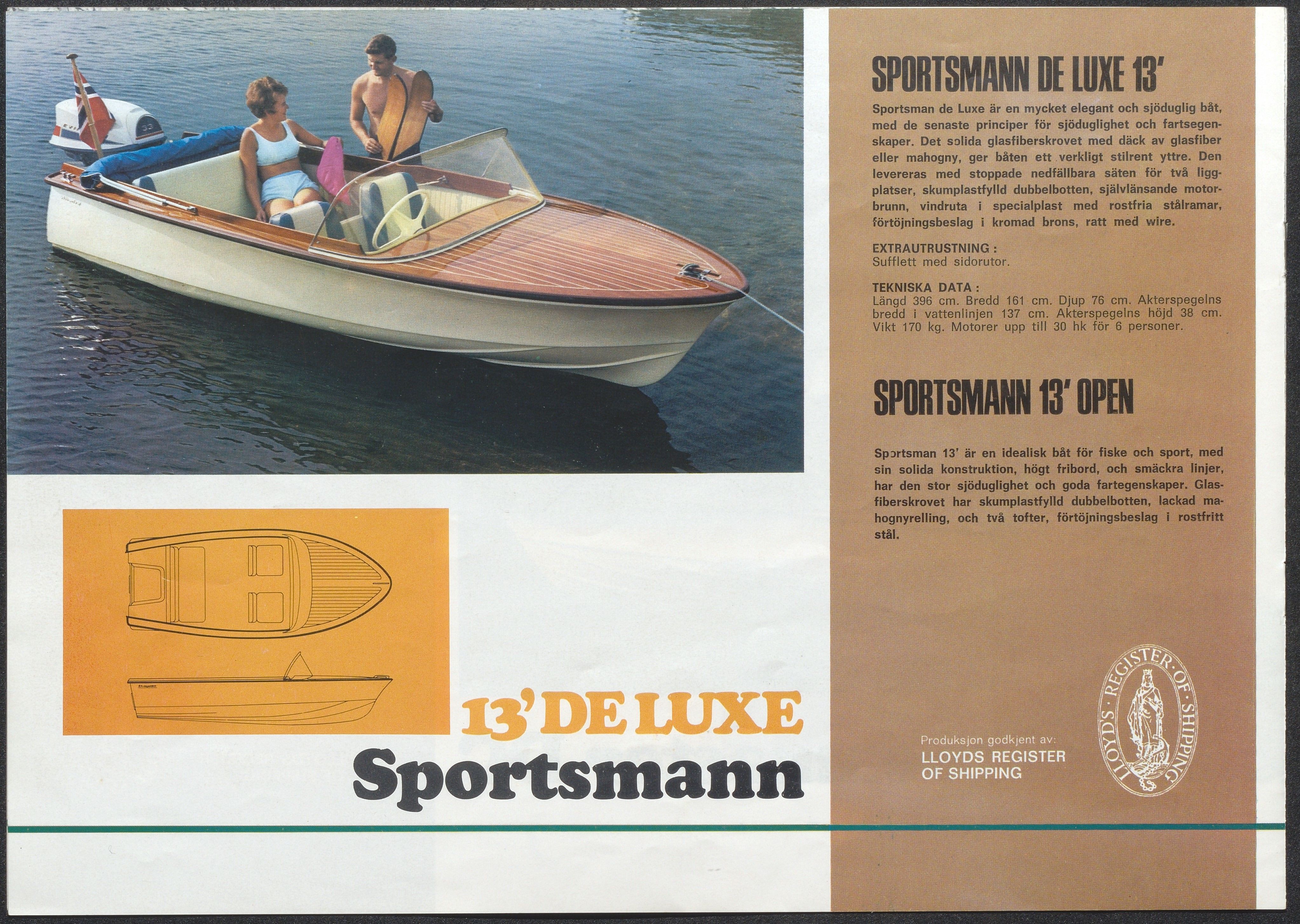 Skibsplast, AAKS/PA-2968/01/X/X01/L0001/0009: Brosjyrer / Seamaster sliding top (1965-1969). Seamaster Convertible (1964-1965). Seamaster Day Cruiser (1965-1969/70). Sportsmann De Luxe (1964-1971). Sportsmann 13' åpen (1960-1964). Junior åpen (1960-1964). Junior m/dekk (1964-1973)., 1960-1973