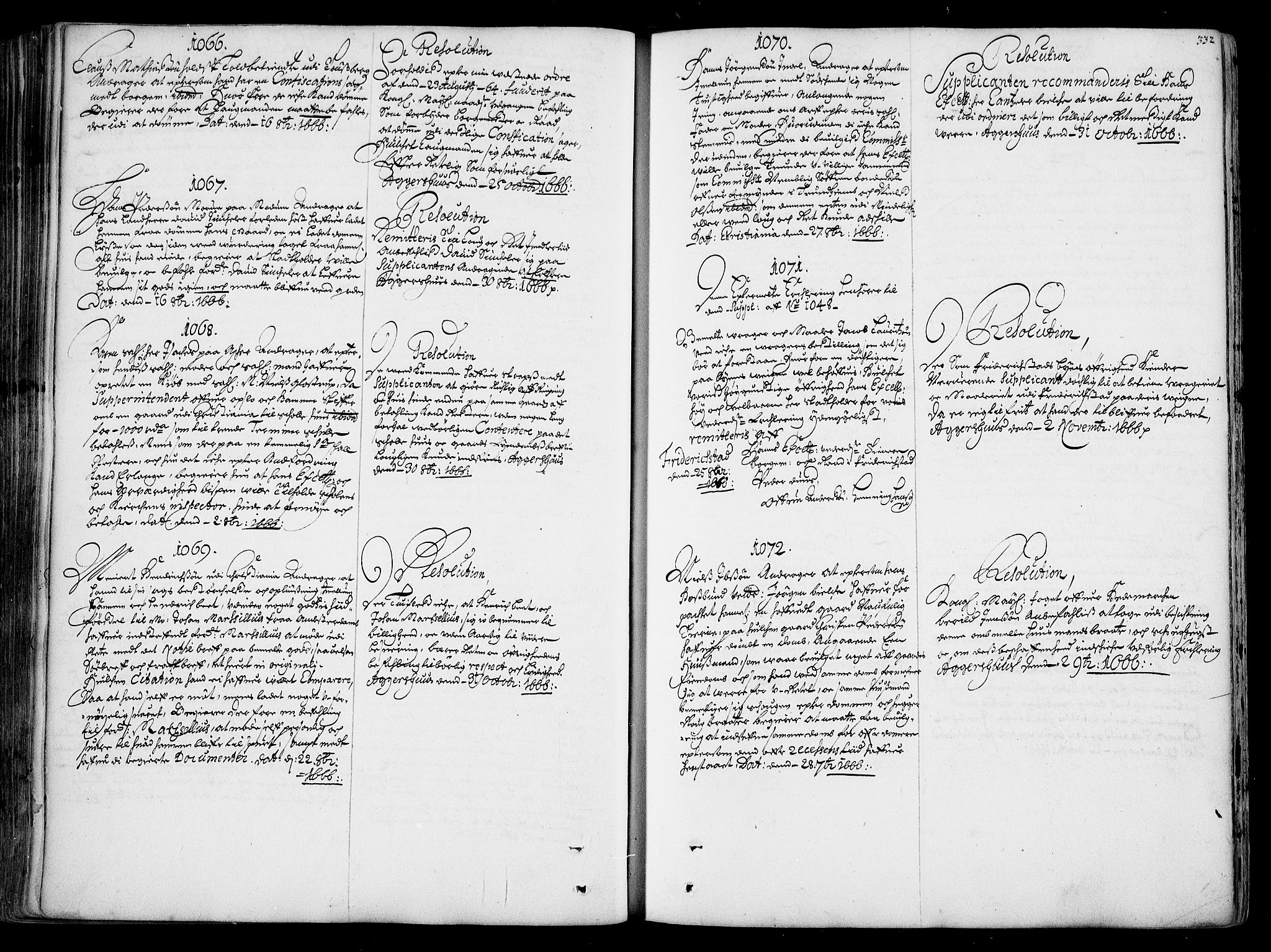 Stattholderembetet 1572-1771, AV/RA-EA-2870/Ad/L0001: Supplikasjons- og resolusjonsprotokoll, 1662-1669, s. 331b-332a