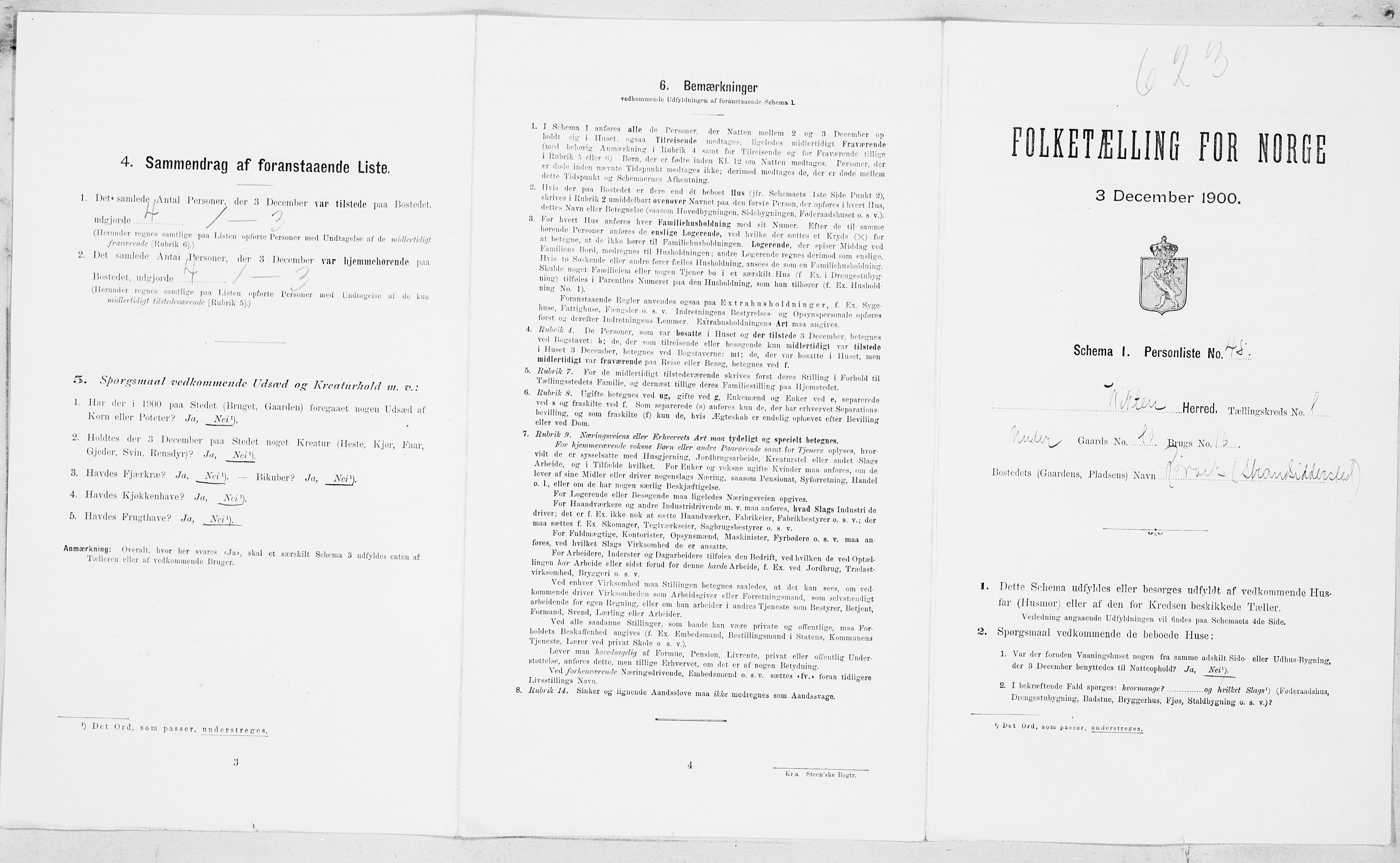 SAT, Folketelling 1900 for 1750 Vikna herred, 1900, s. 110