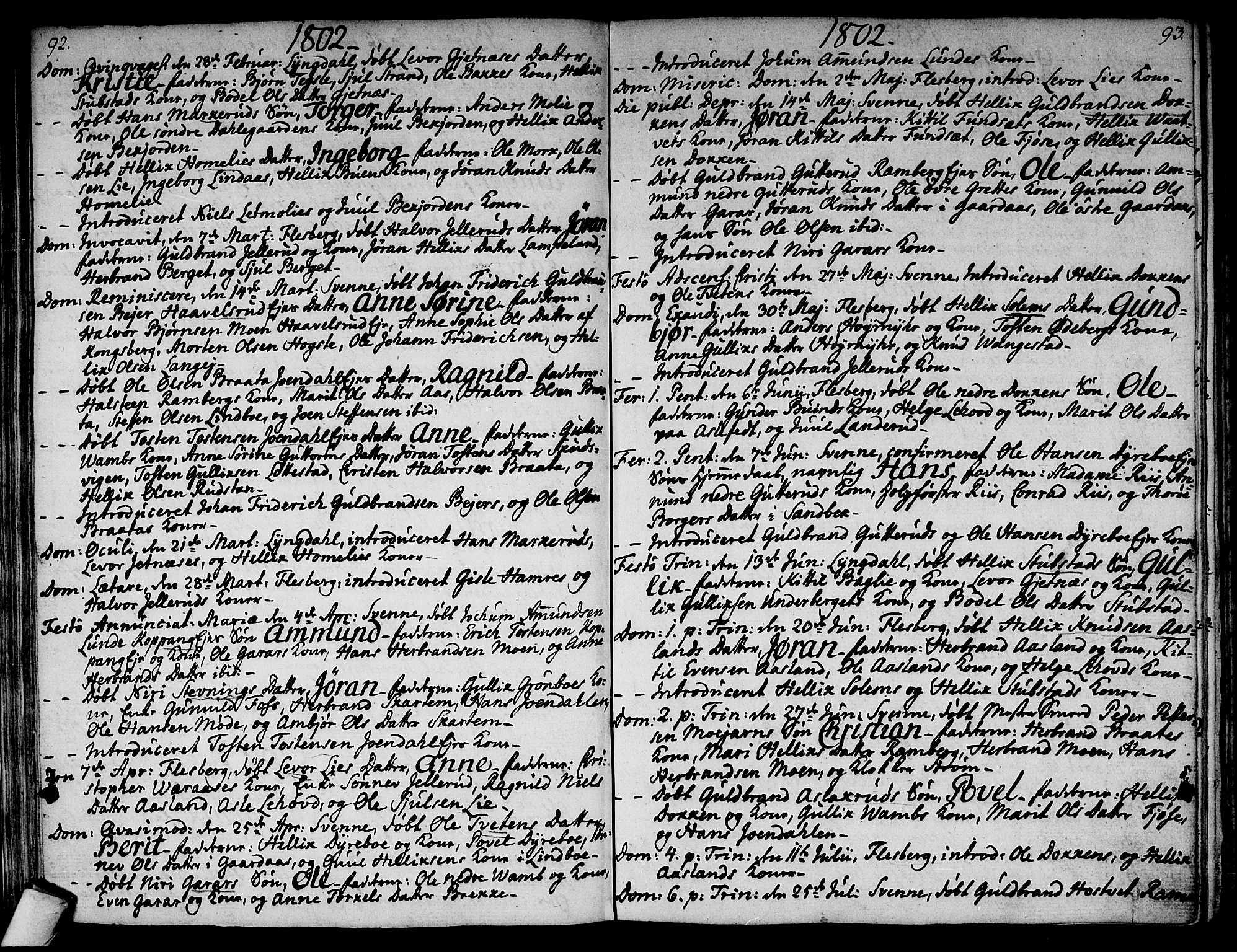 Flesberg kirkebøker, SAKO/A-18/F/Fa/L0004: Ministerialbok nr. I 4, 1788-1815, s. 92-93
